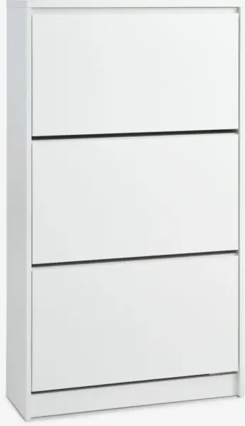 JYSK Шкаф за обувки LIMFJORDEN 3 отделения бял