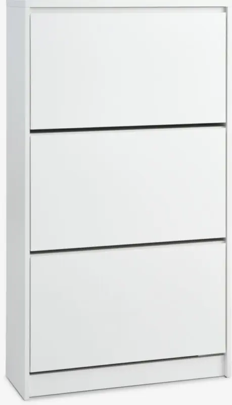 JYSK Шкаф за обувки LIMFJORDEN 3 отделения бял