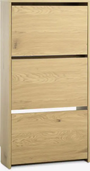 JYSK Шкаф за обувки BAKHUSE 3 отделения цвят топъл дъб