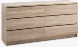 JYSK Скрин с 3+3 чекмеджета LIMFJORDEN цвят светъл дъб