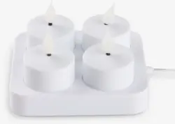 JYSK LED чаени свещи JANSSON бели/черни със зарядно