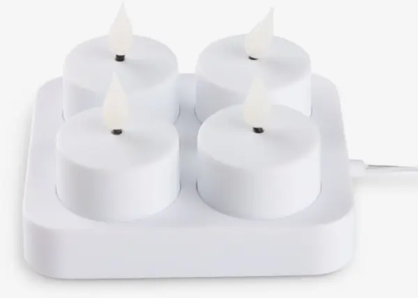 JYSK LED чаени свещи JANSSON бели/черни със зарядно