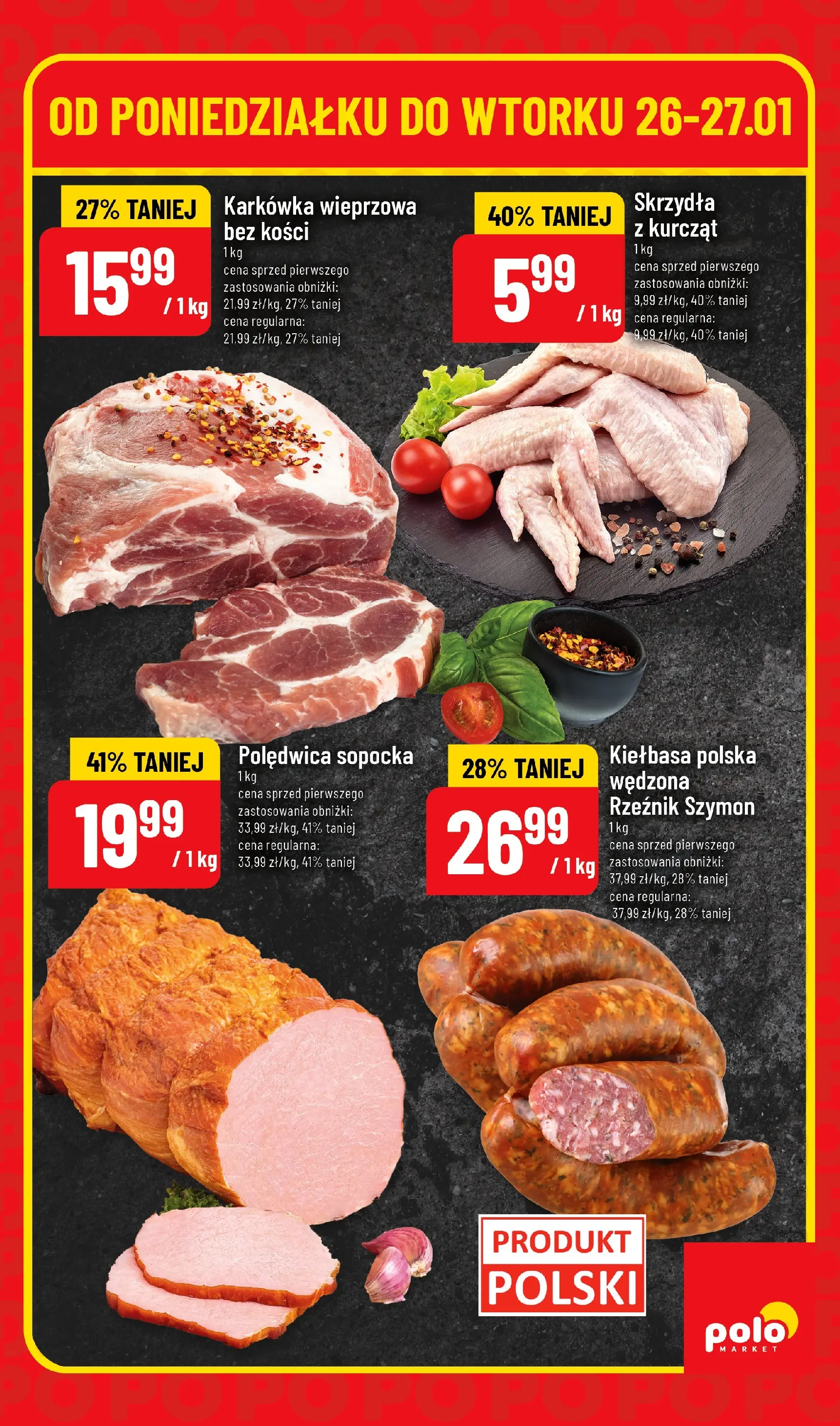 Nowa POLOmarket gazetka od jutra 25.01.2026 (PDF) | Strona: 3 | Produkty: Kiełbasa, Karkówka, Karkówka wieprzowa