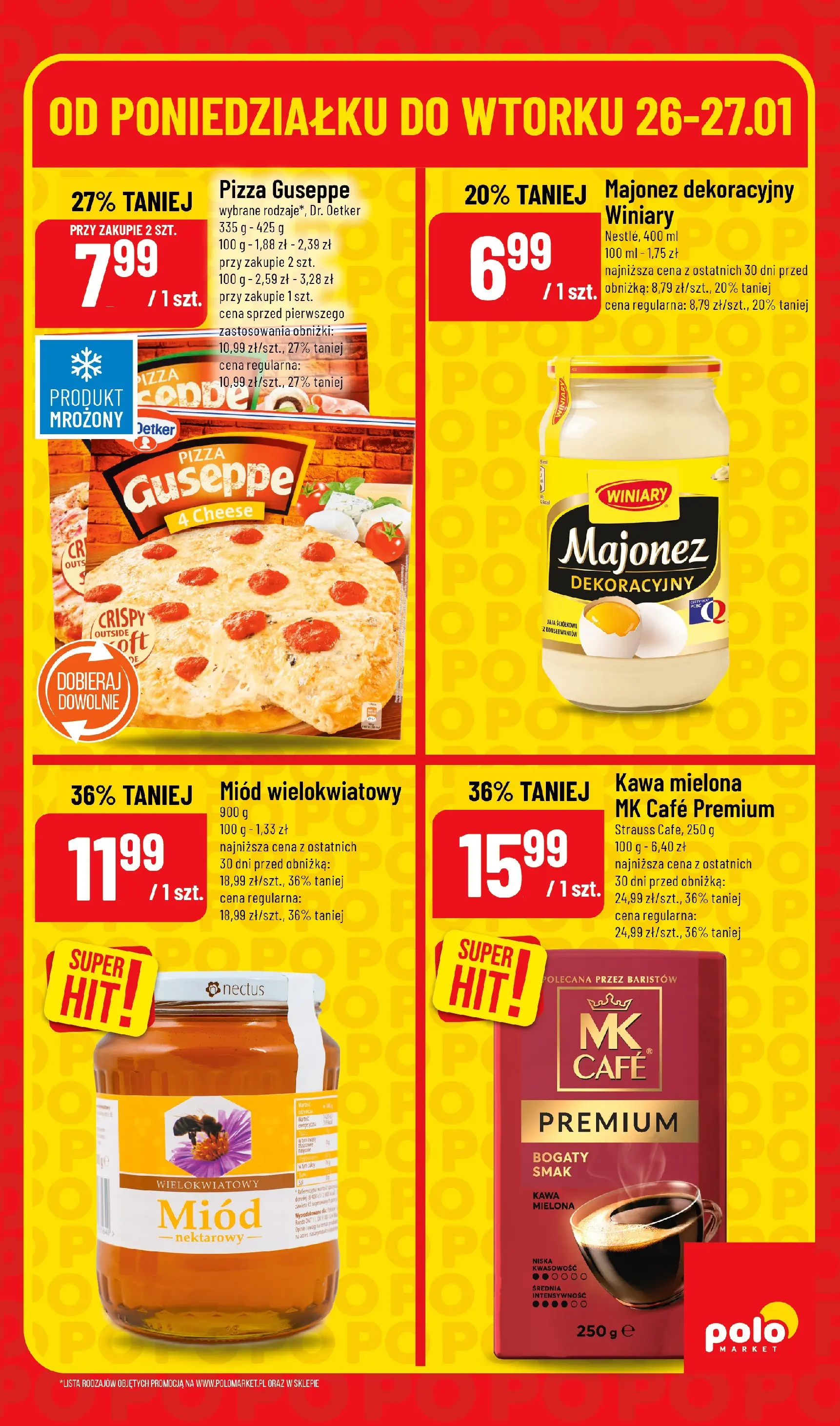 Nowa POLOmarket gazetka od jutra 25.01.2026 (PDF) | Strona: 5 | Produkty: Kawa, Pizza, Majonez, Jaja