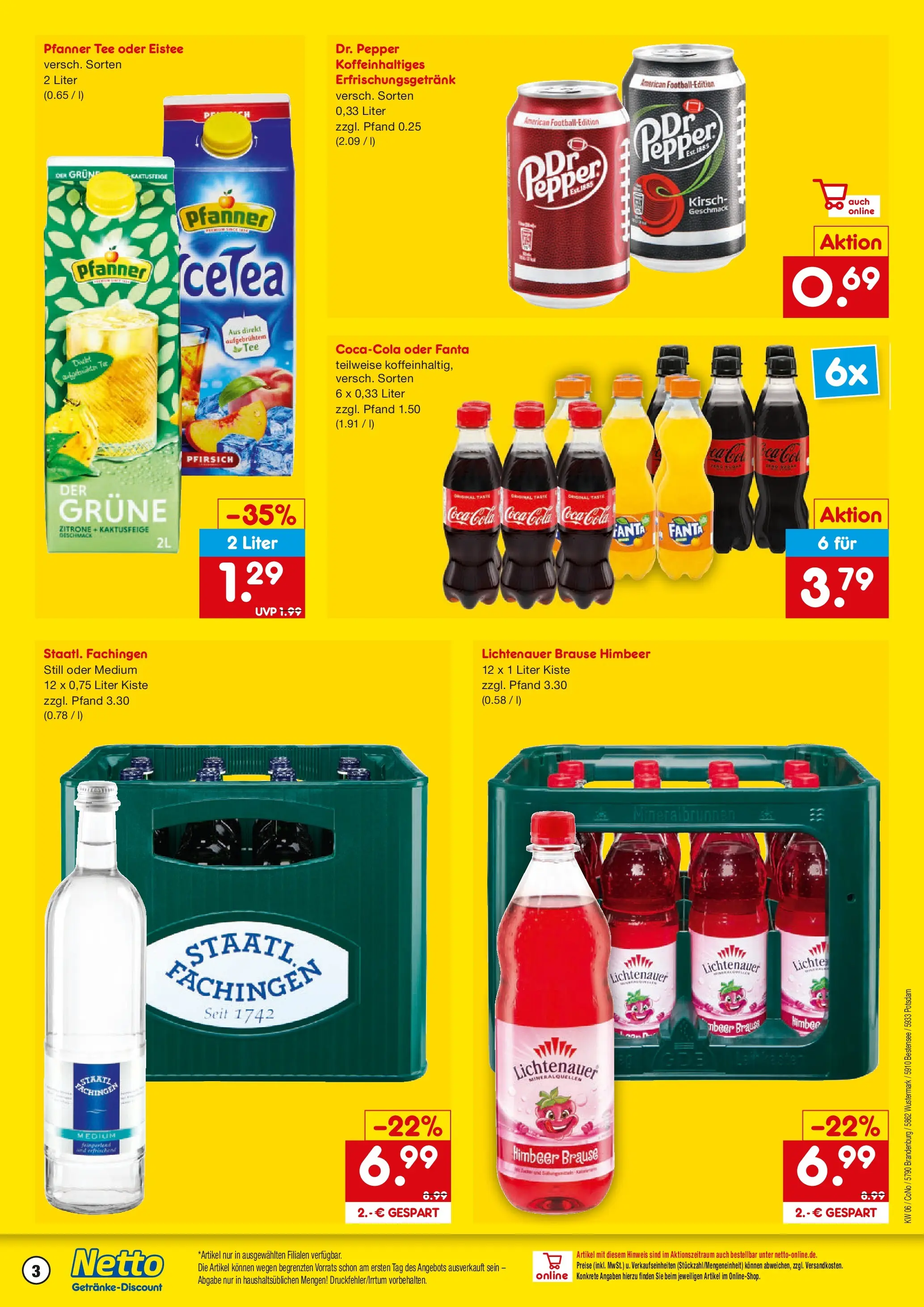 Netto Marken-Discount prospekt Wustermark-Elstal	 (ab 01.02.2026) » Angebote | Seite: 3 | Produkte: Cola, Zitrone, Pfirsich, Tee
