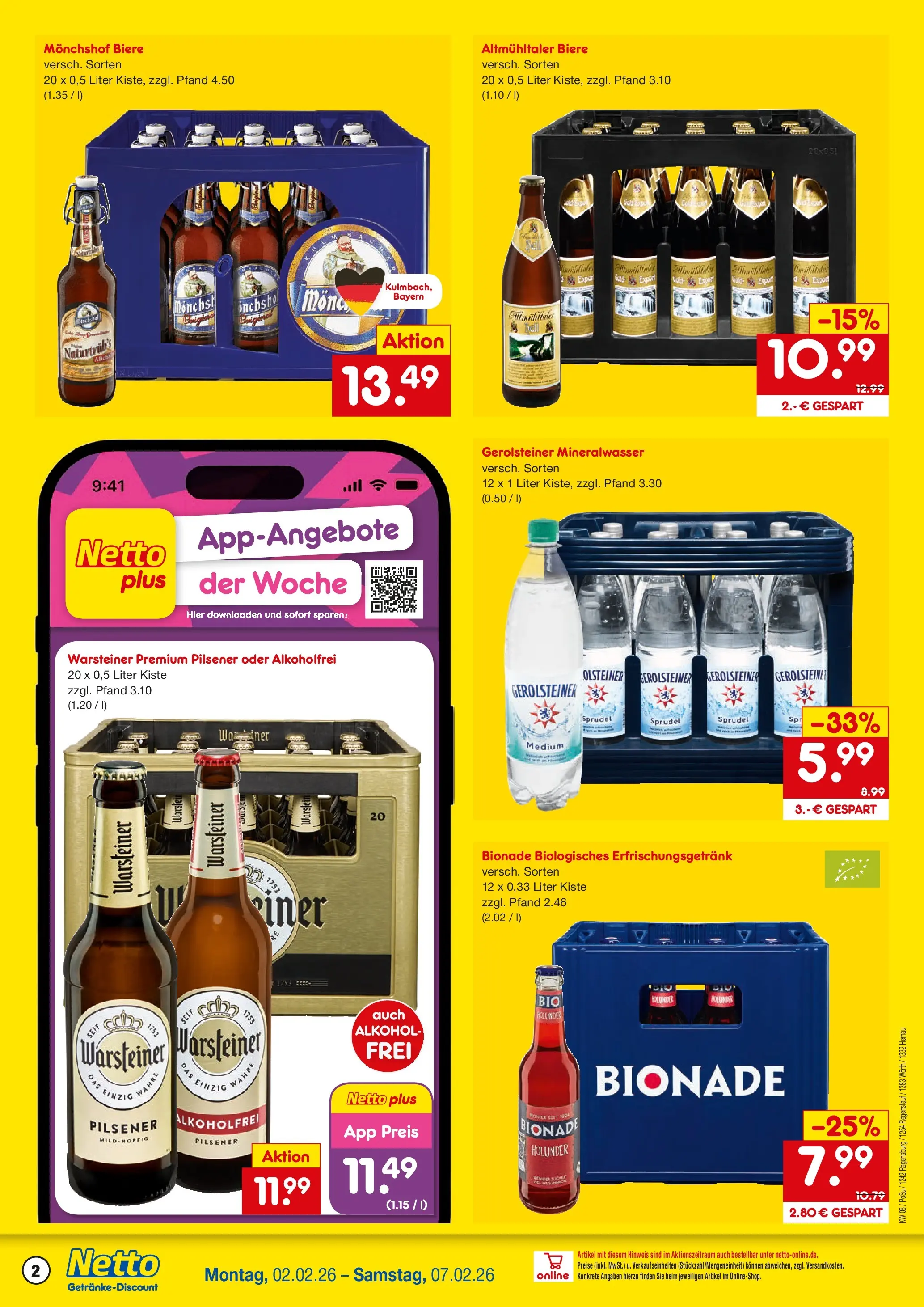 Netto Marken-Discount prospekt Regenstauf	 (ab 02.02.2026) » Angebote | Seite: 2 | Produkte: Milch, Schokolade, Bananen