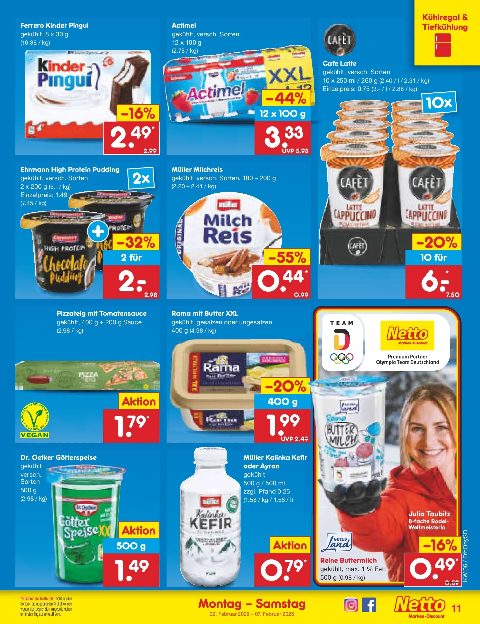 Netto Marken-Discount prospekt Mauern	 (ab 02.02.2026) » Angebote | Seite: 11 | Produkte: Kefir, Buttermilch, High protein pudding, Milch