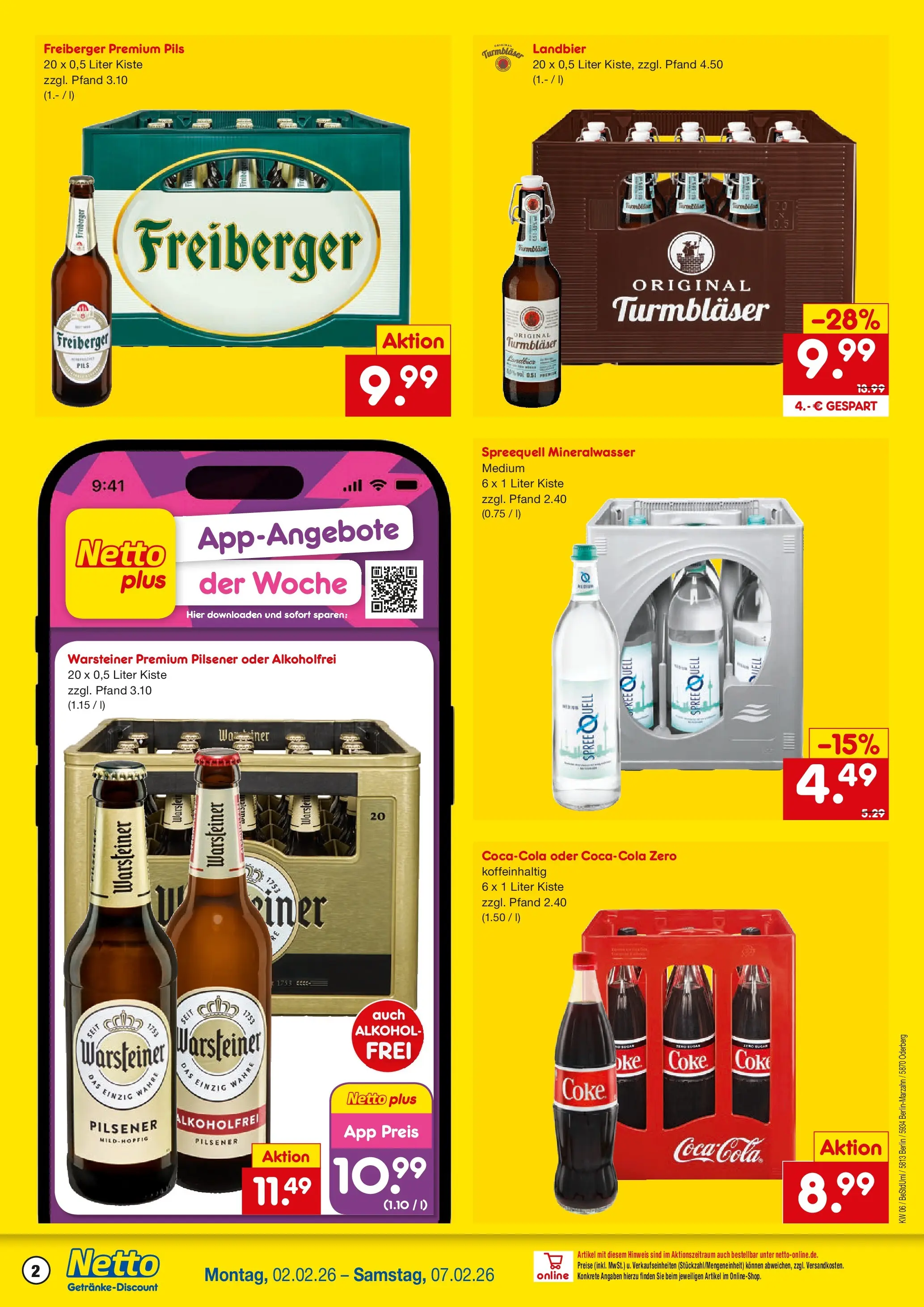Netto Marken-Discount prospekt Berlin	 (ab 01.02.2026) » Angebote | Seite: 2 | Produkte: Pils, Mineralwasser, Warsteiner
