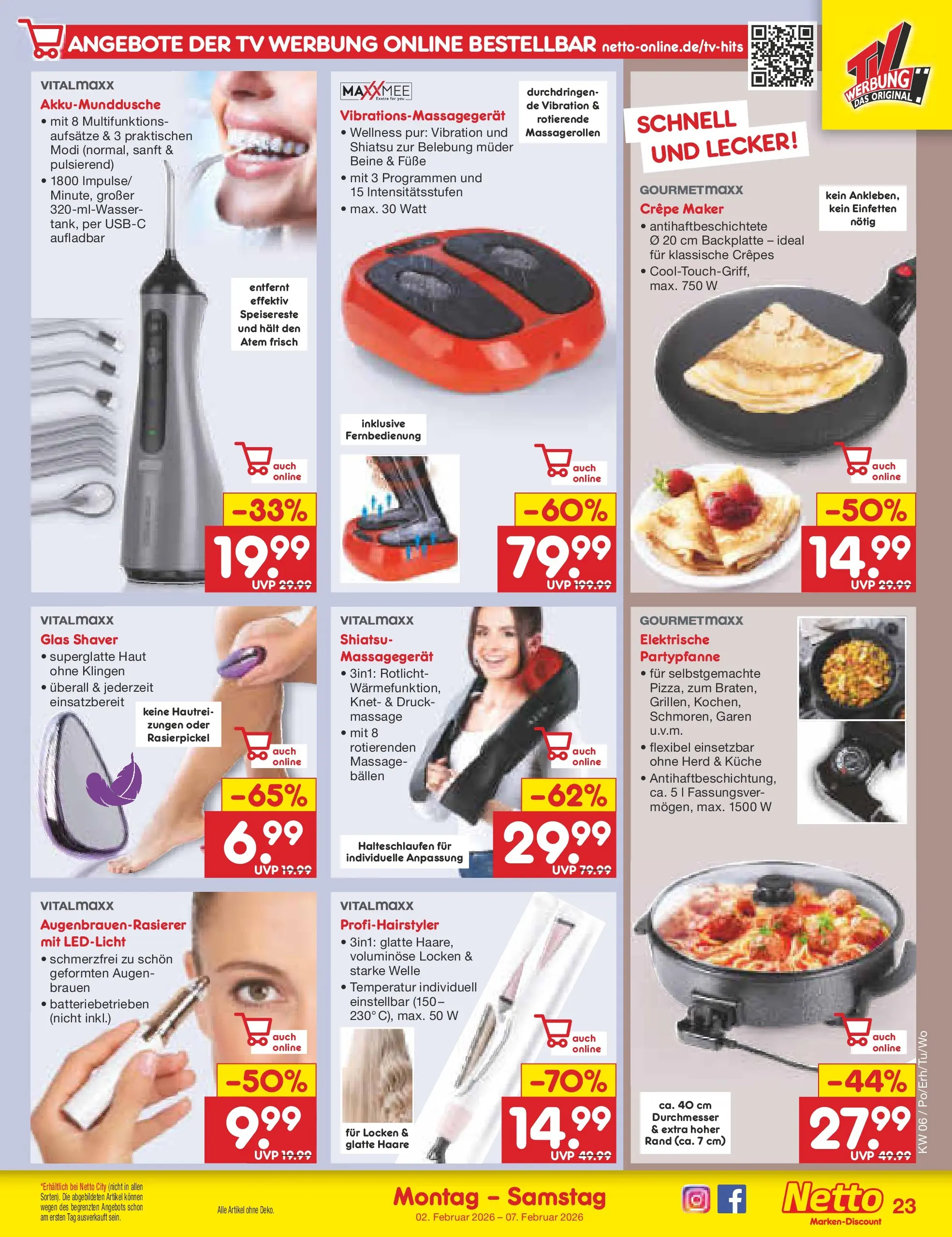 Netto Marken-Discount prospekt Calw-Stammheim	 (ab 01.02.2026) » Angebote | Seite: 29 | Produkte: Herd, Küche, Massagegerät, TV