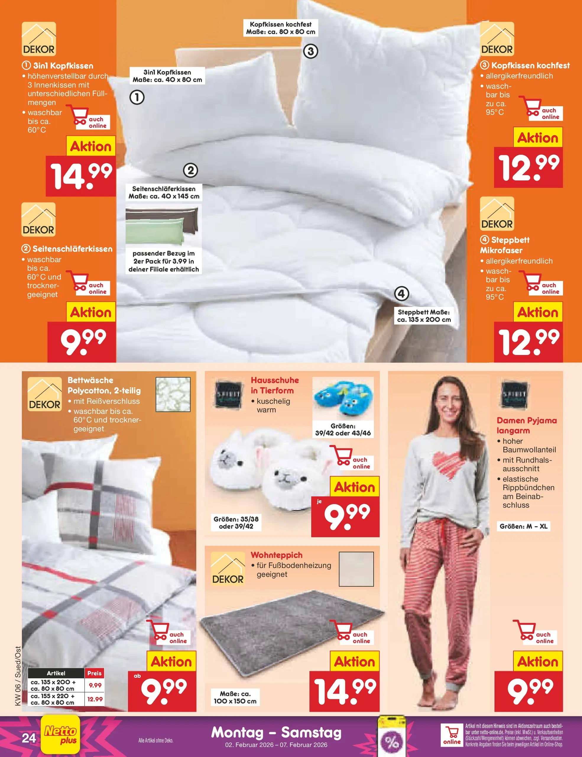 Netto Marken-Discount prospekt Thierhaupten	 (ab 01.02.2026) » Angebote | Seite: 32 | Produkte: Trockner, Bettwäsche, Pyjama, Hausschuhe