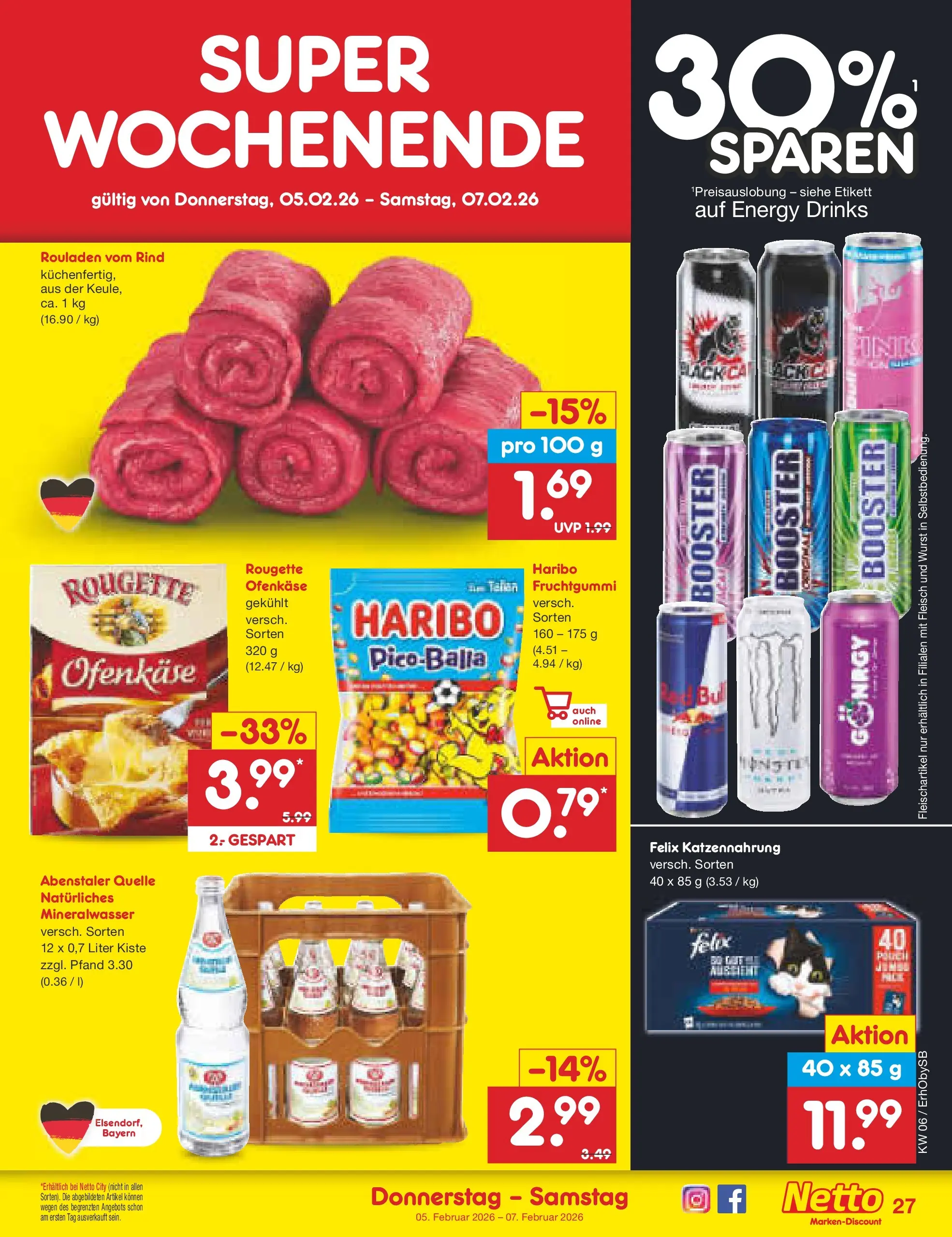 Netto Marken-Discount prospekt Mauern	 (ab 02.02.2026) » Angebote | Seite: 31 | Produkte: Energy, Mineralwasser, Wurst, Fleisch