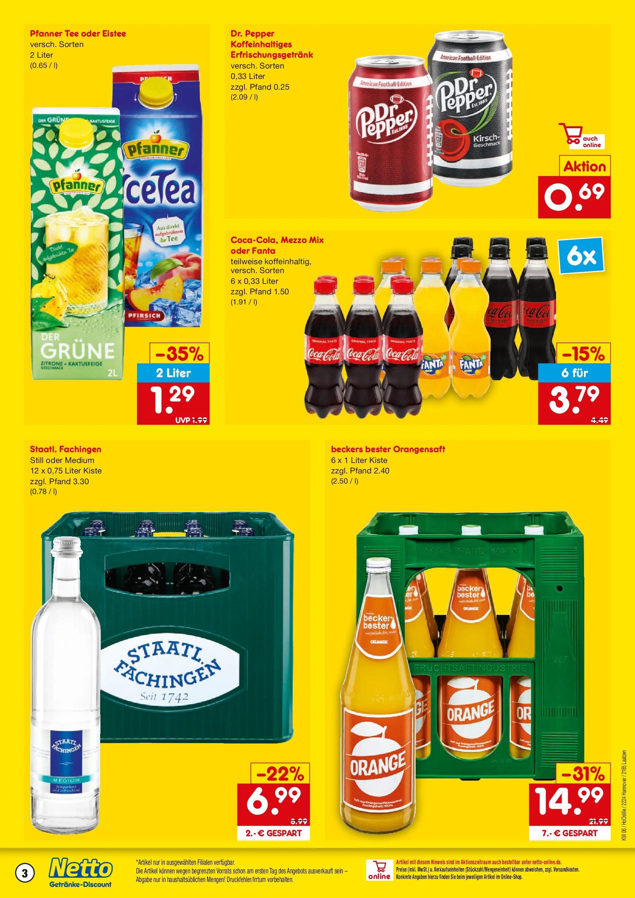 Netto Marken-Discount prospekt Laatzen	 (ab 02.02.2026) » Angebote | Seite: 3 | Produkte: Coca cola, Cola, Zitrone, Tee