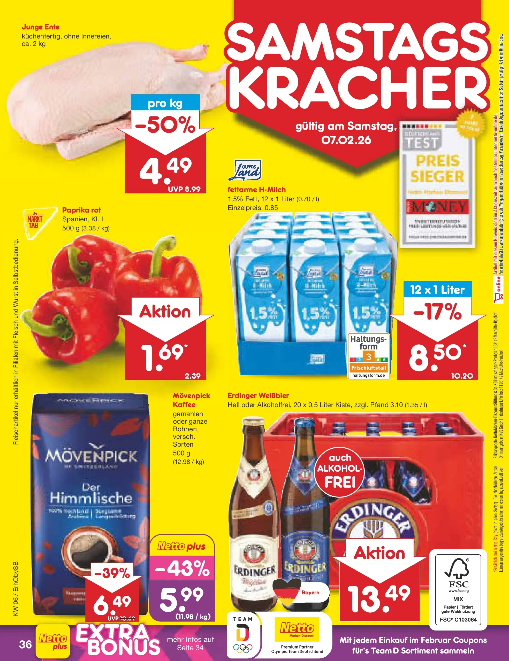 Netto Marken-Discount prospekt Mauern	 (ab 02.02.2026) » Angebote | Seite: 40 | Produkte: Kaffee, Paprika rot, Wurst, Fleisch