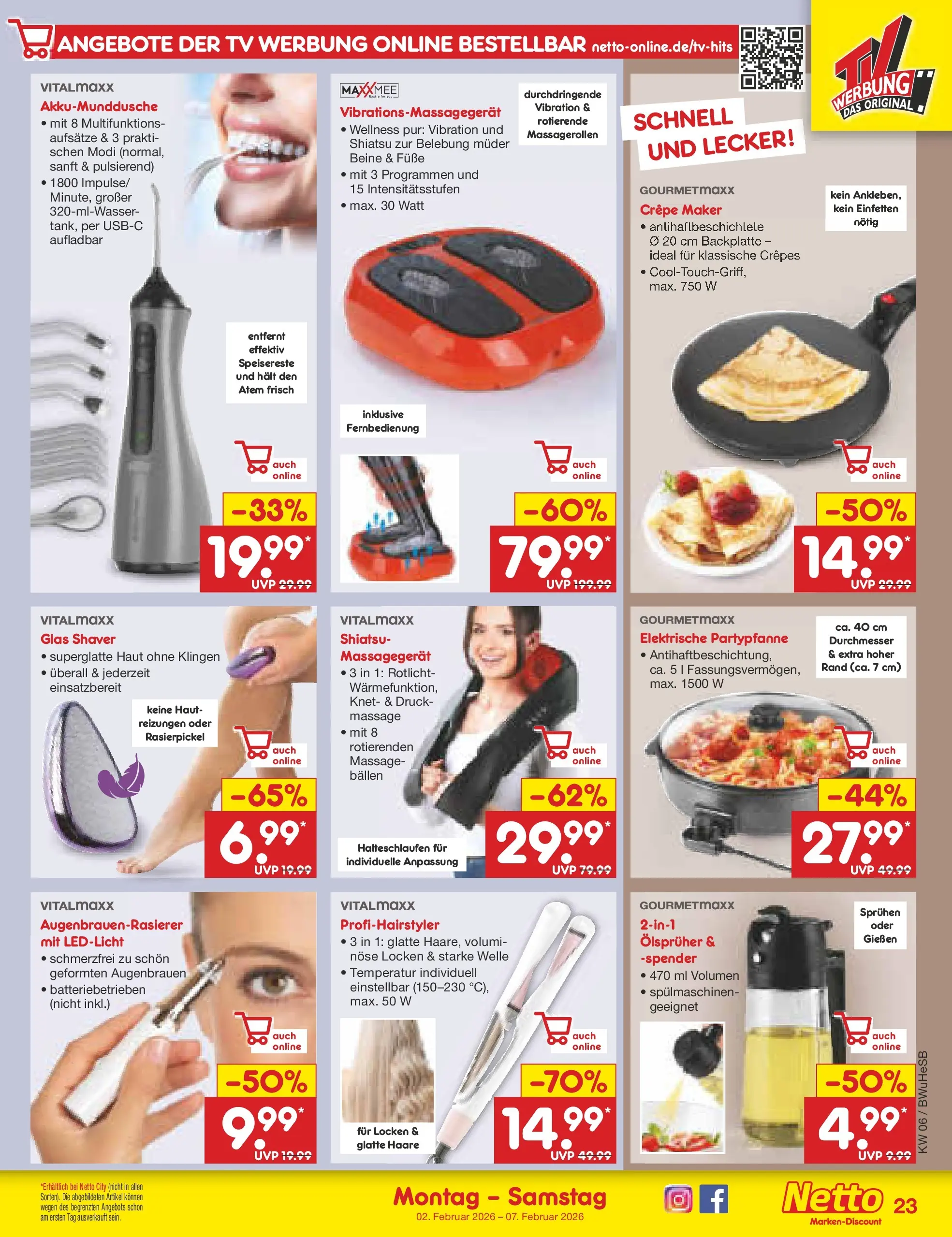 Netto Marken-Discount prospekt Stemwede-Dielingen	 (ab 01.02.2026) » Angebote | Seite: 29 | Produkte: Massagegerät, TV
