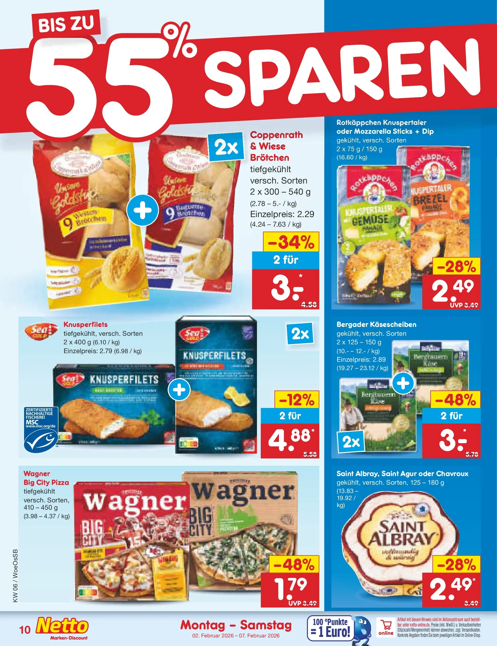 Netto Marken-Discount prospekt Gemmingen	 (ab 01.02.2026) » Angebote | Seite: 10 | Produkte: Mozzarella, Gemüse, Rotkäppchen, Pizza