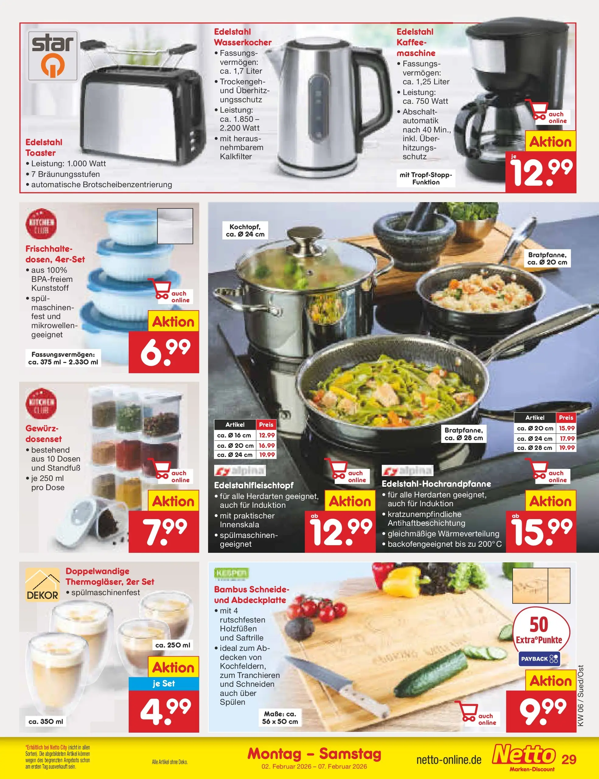 Netto Marken-Discount prospekt Selb	 (ab 01.02.2026) » Angebote | Seite: 35 | Produkte: Wasserkocher, Toaster, Kaffee