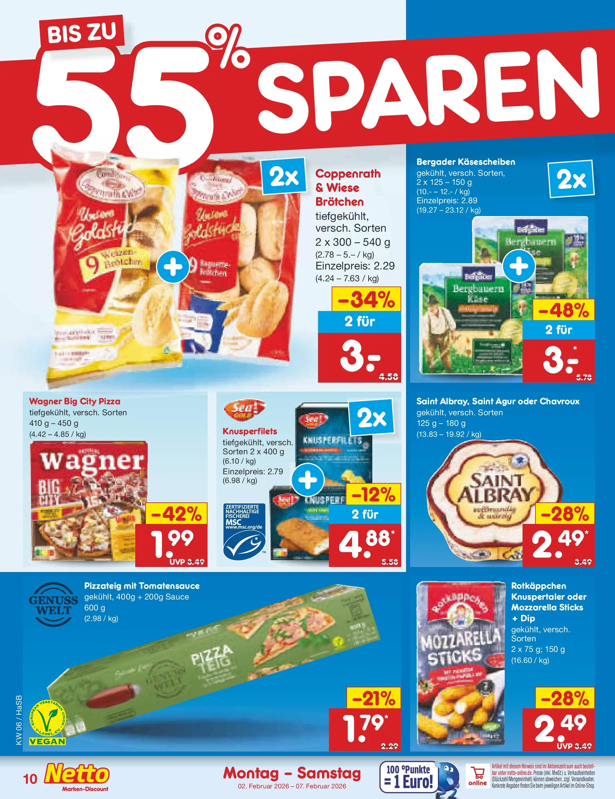Netto Marken-Discount prospekt Wuppertal	 (ab 01.02.2026) » Angebote | Seite: 10 | Produkte: Mozzarella, Rotkäppchen, Pizza