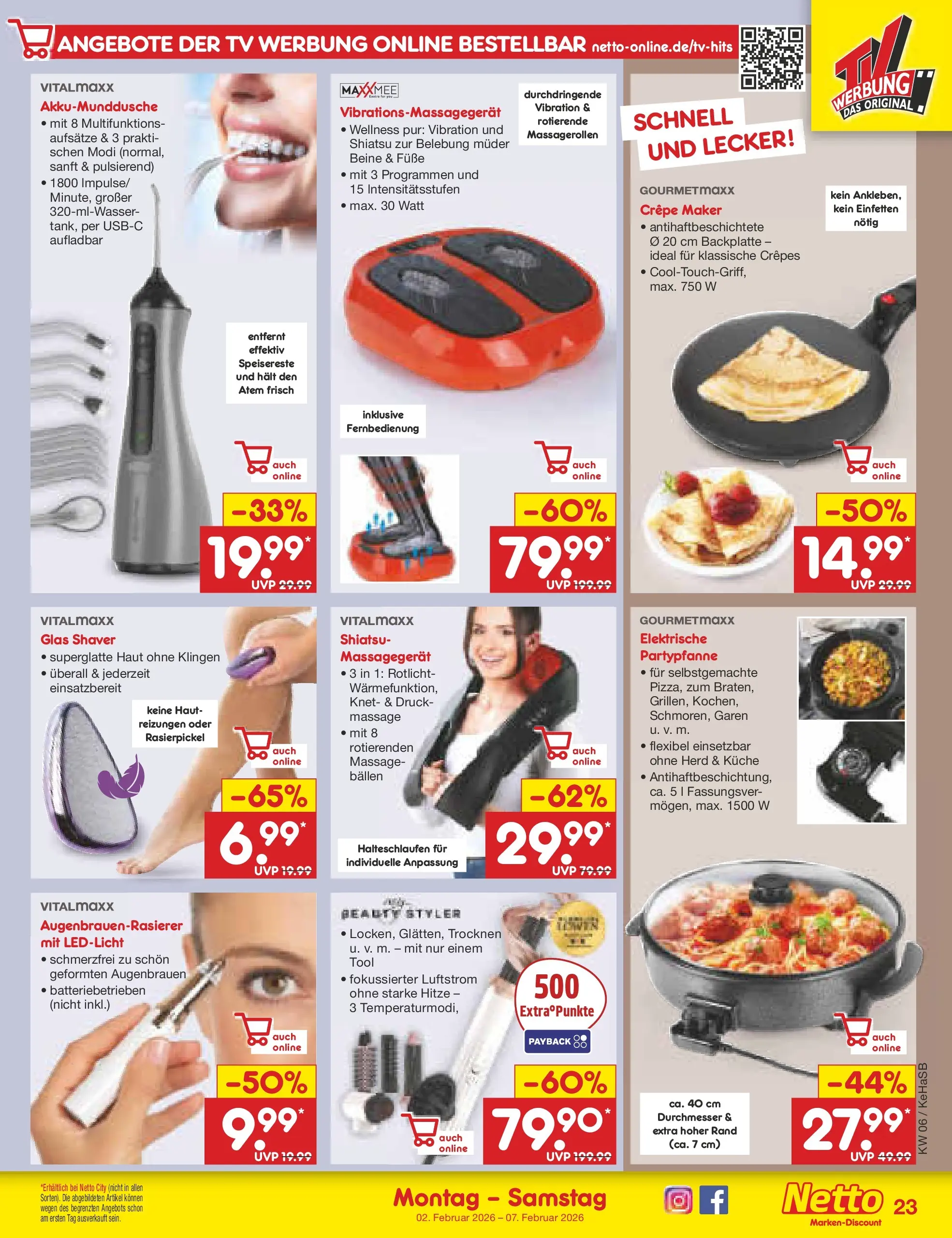 Netto Marken-Discount prospekt Wuppertal	 (ab 01.02.2026) » Angebote | Seite: 29 | Produkte: Herd, Küche, Massagegerät, TV