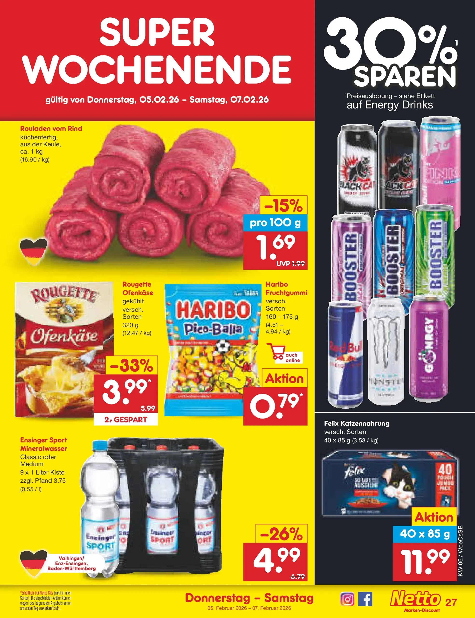 Netto Marken-Discount prospekt Gemmingen	 (ab 01.02.2026) » Angebote | Seite: 35 | Produkte: Haribo, Energy, Mineralwasser