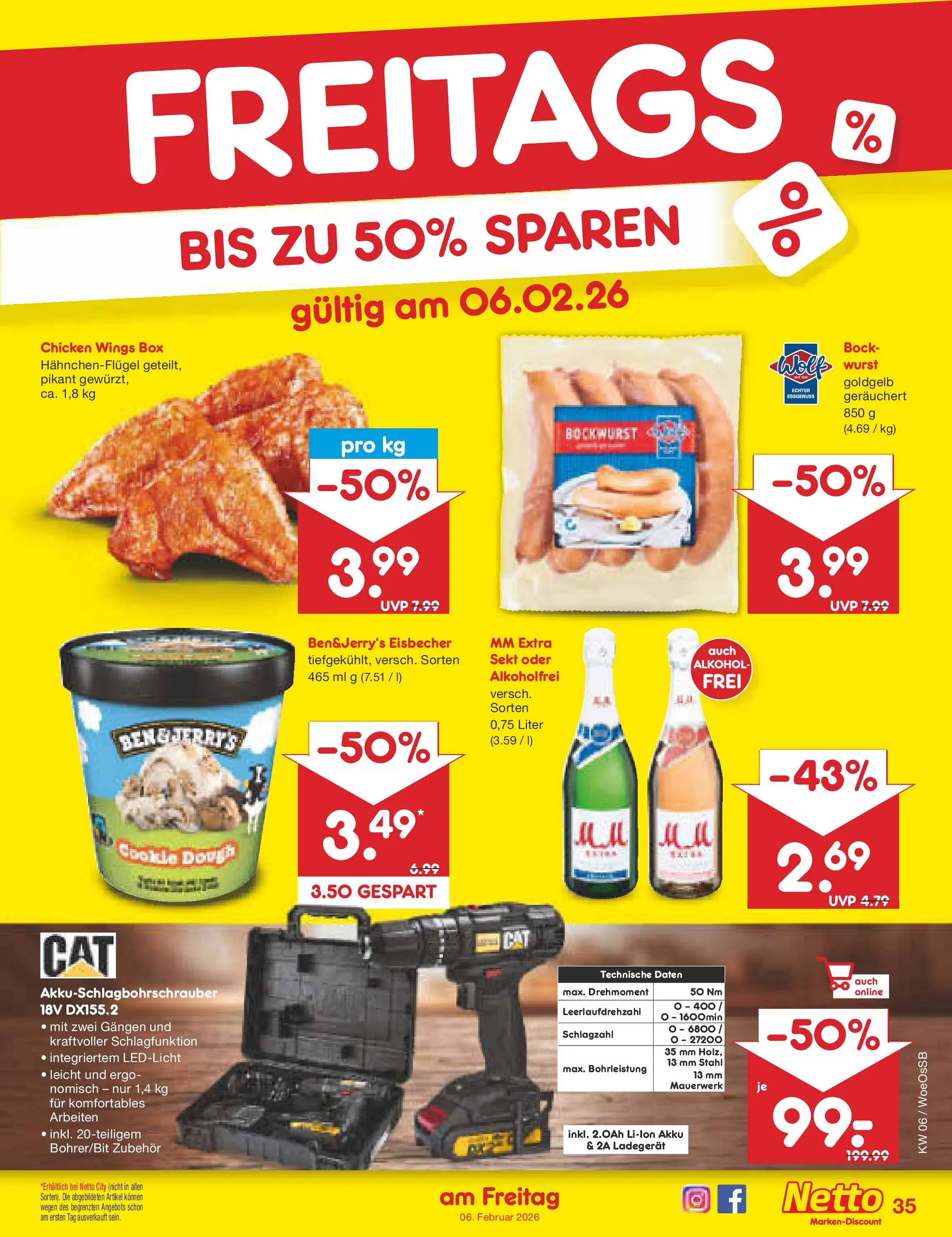 Netto Marken-Discount prospekt Gemmingen	 (ab 01.02.2026) » Angebote | Seite: 43 | Produkte: Sekt, Box, Wurst, Ladegerät