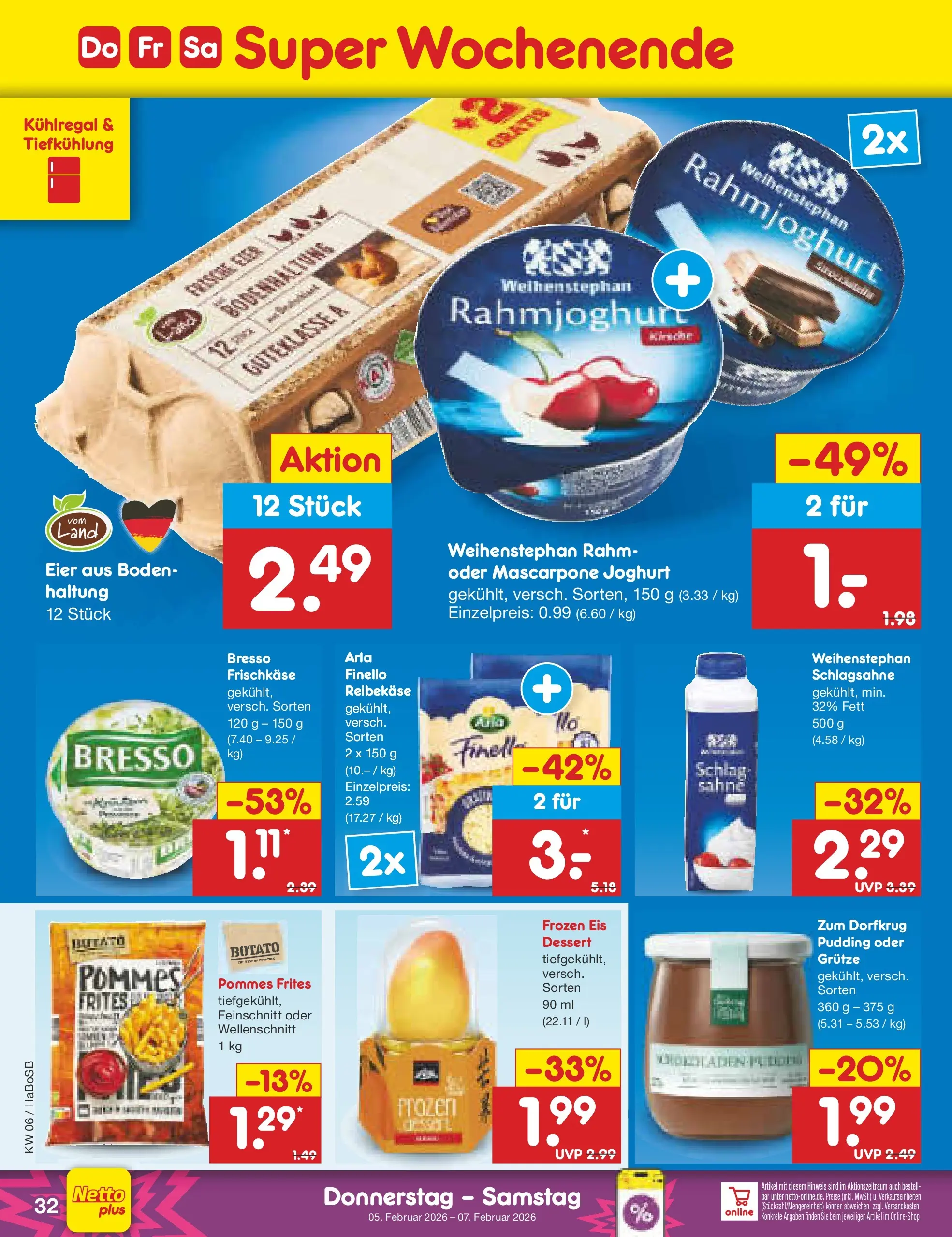 Netto Marken-Discount prospekt Wuppertal	 (ab 01.02.2026) » Angebote | Seite: 44 | Produkte: Schlagsahne, Pommes, Pommes frites, Reibekase