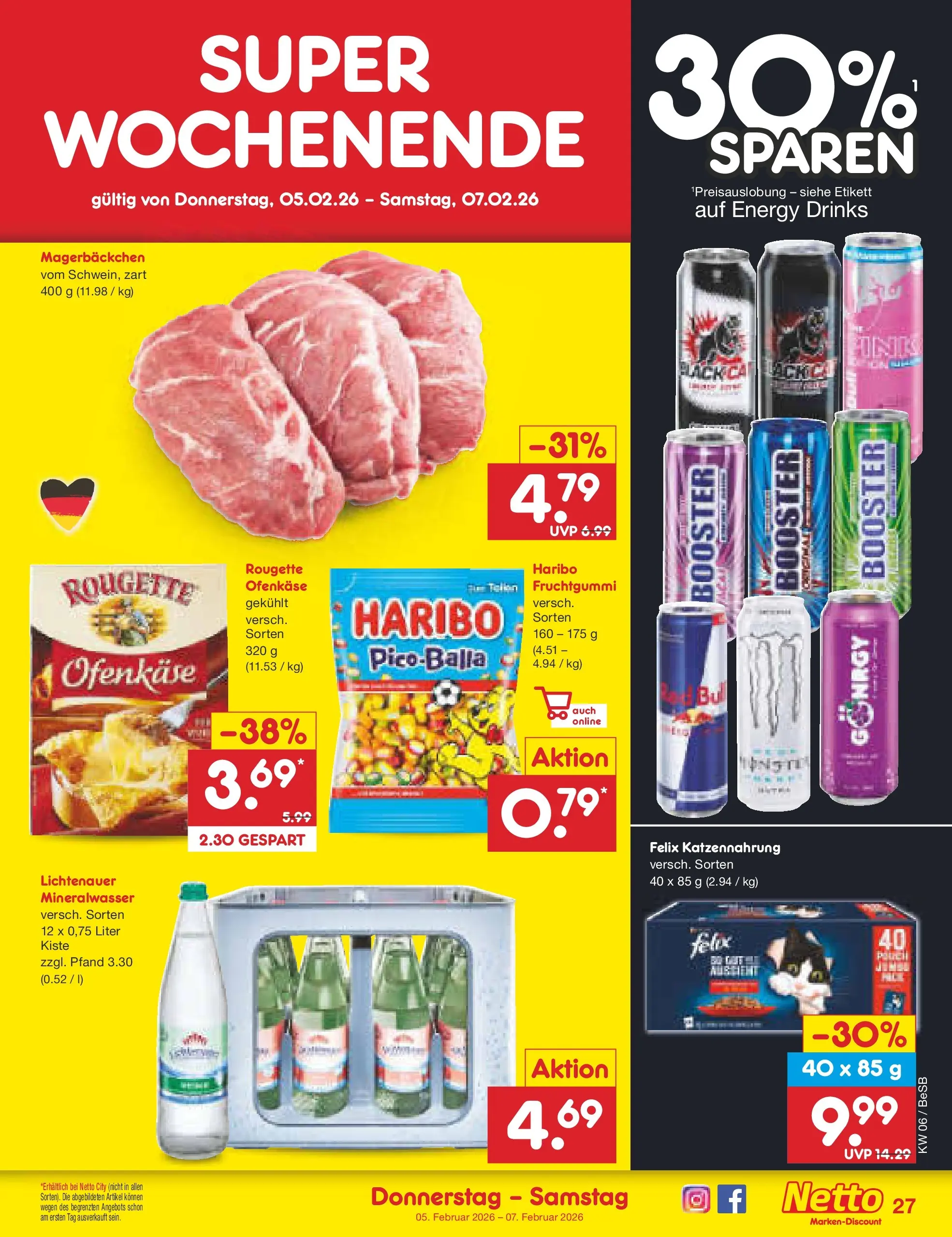 Netto Marken-Discount prospekt Kremmen	 (ab 01.02.2026) » Angebote | Seite: 39 | Produkte: Haribo, Energy, Mineralwasser