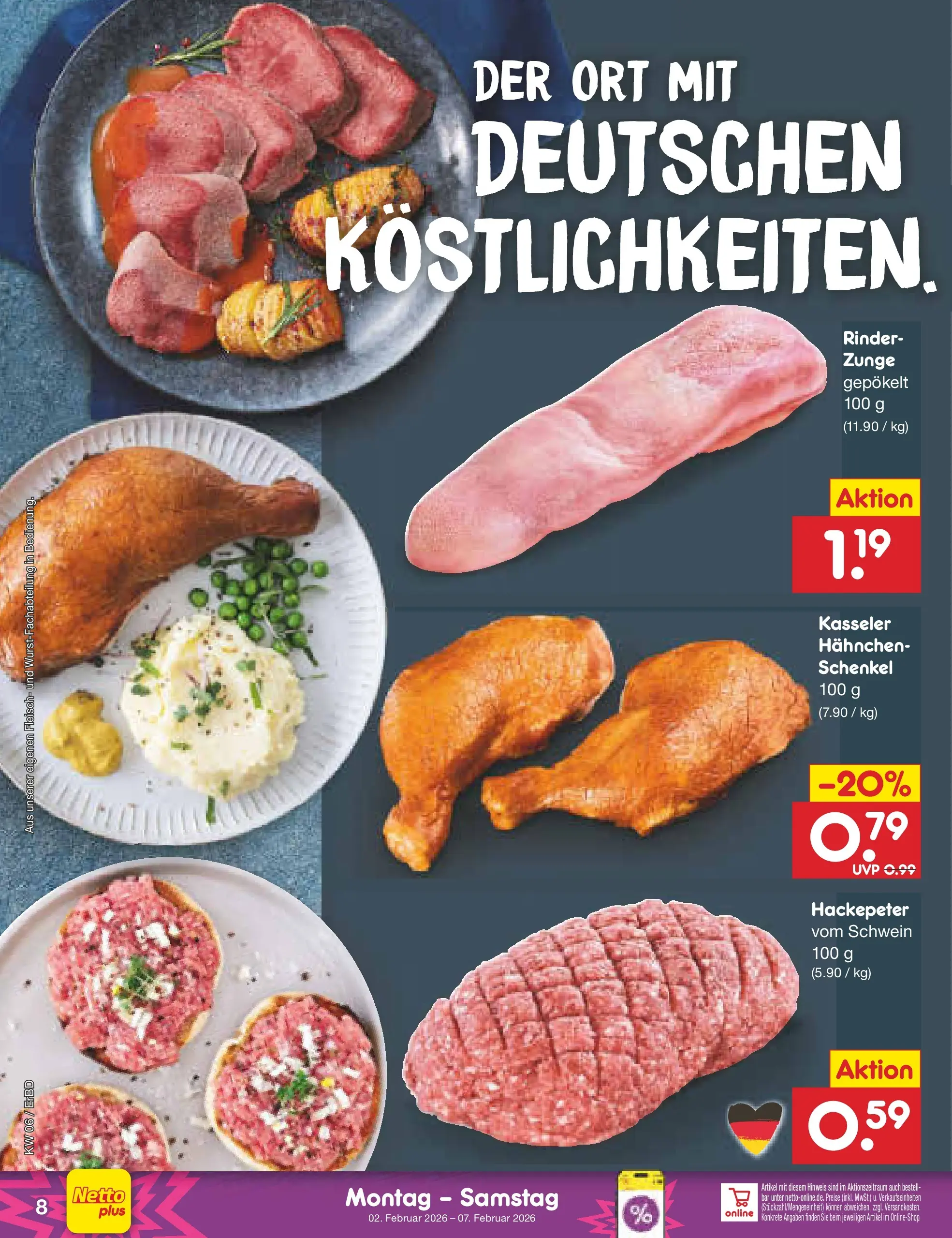 Netto Marken-Discount prospekt Jena-Lobeda	 (ab 02.02.2026) » Angebote | Seite: 8 | Produkte: Hahnchen, Fleisch