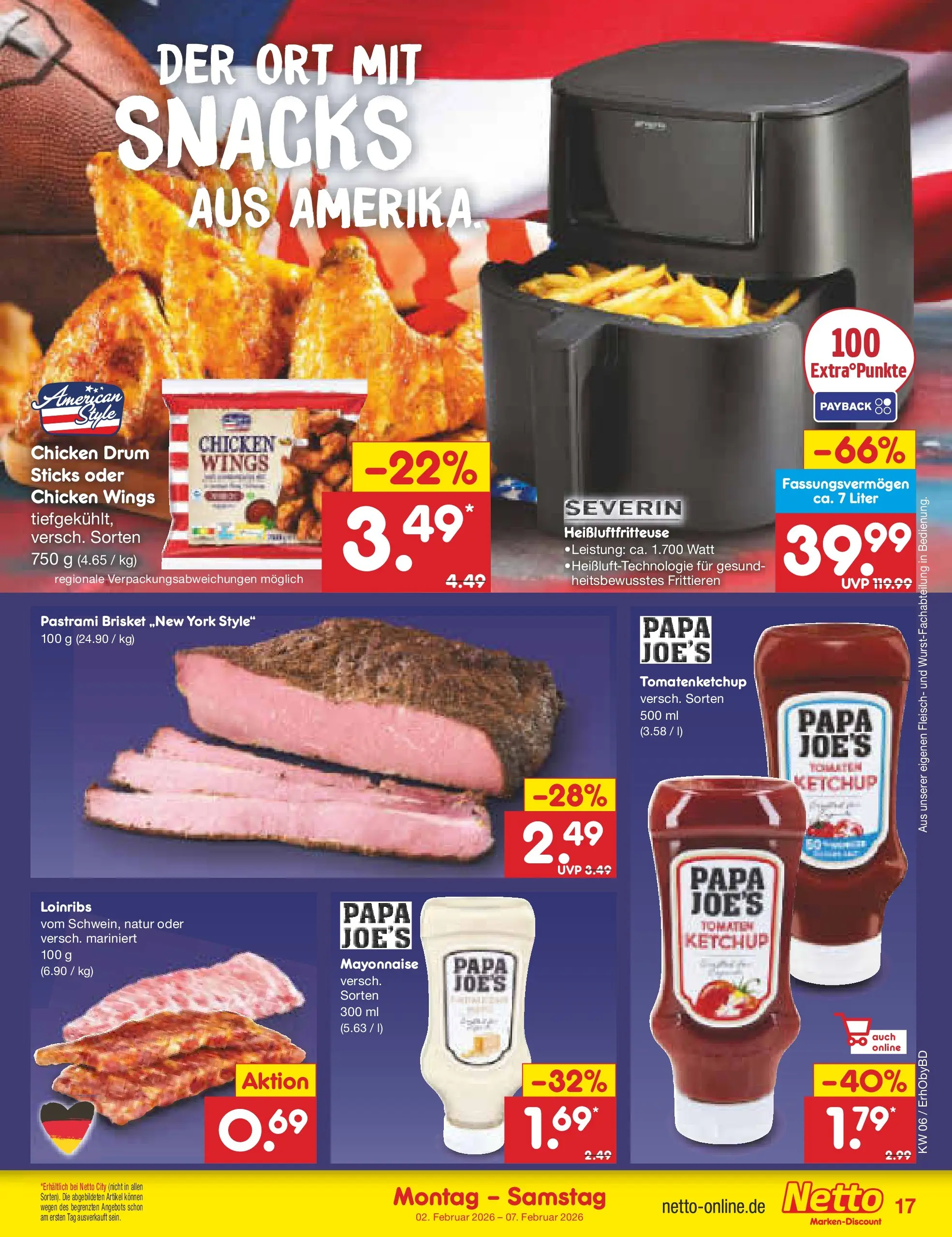 Netto Marken-Discount prospekt Velden	 (ab 02.02.2026) » Angebote | Seite: 17 | Produkte: Mayonnaise, Ketchup, Heißluftfritteuse, Fleisch