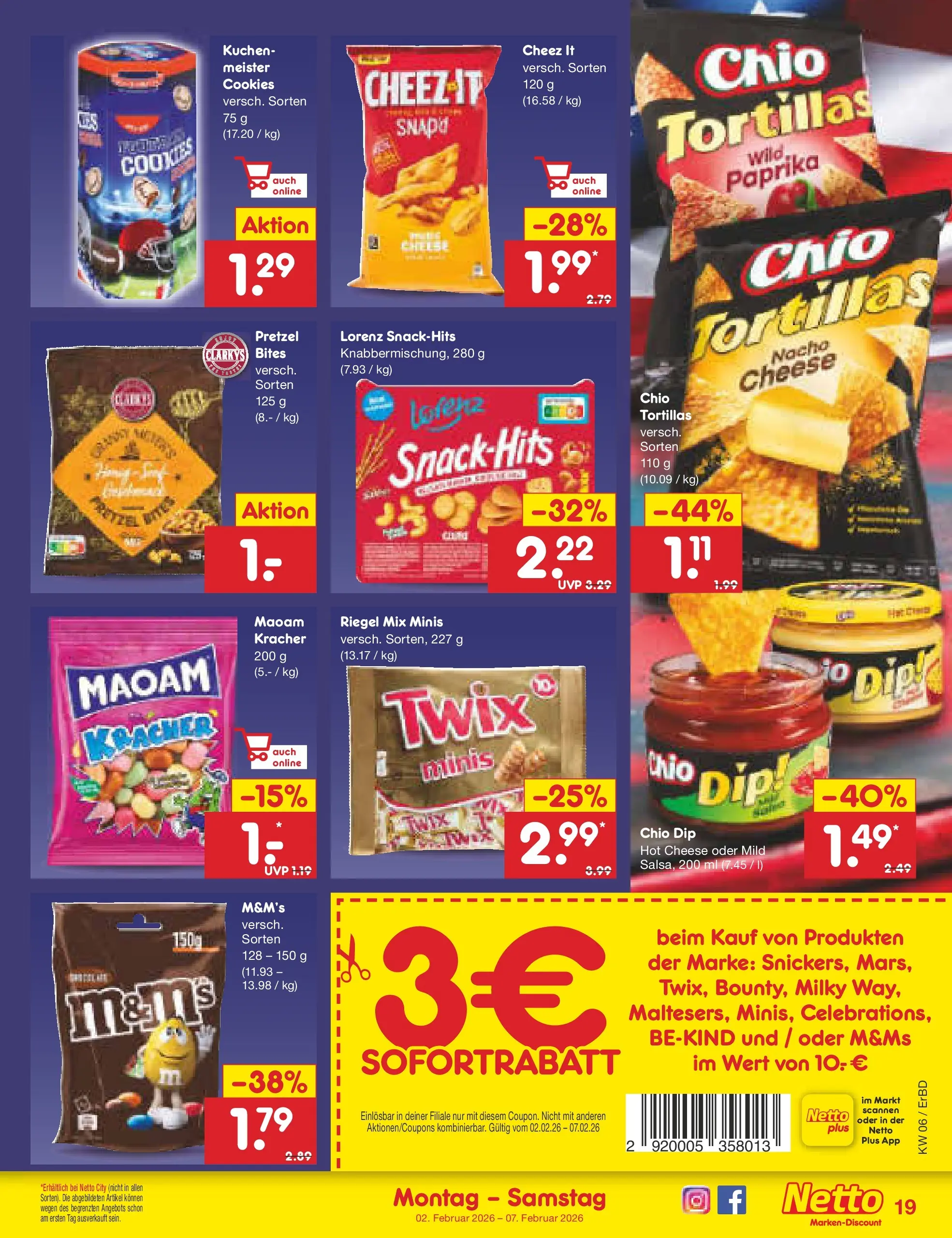 Netto Marken-Discount prospekt Jena-Lobeda	 (ab 02.02.2026) » Angebote | Seite: 21 | Produkte: M&M's, Twix, Paprika, Kuchen