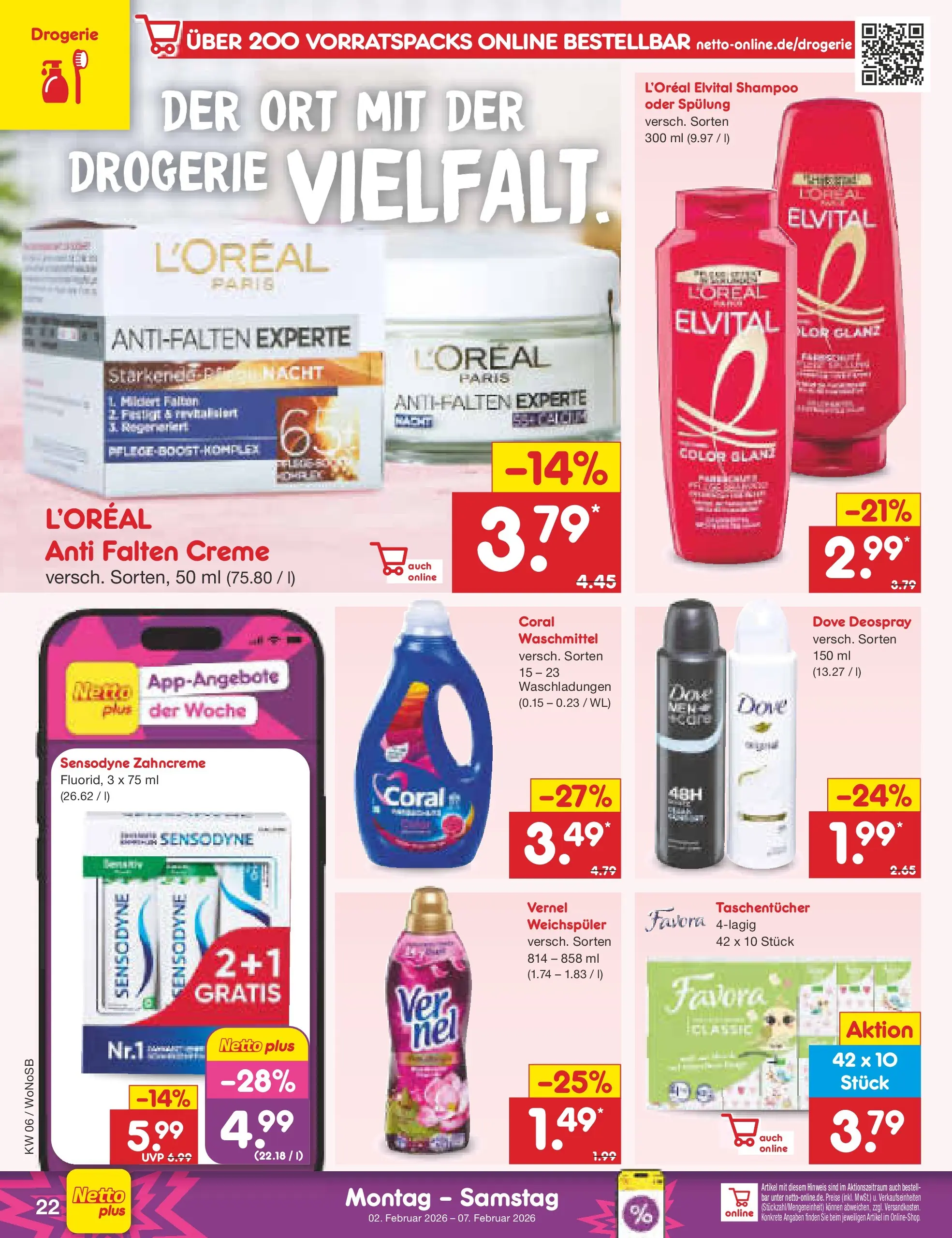 Netto Marken-Discount prospekt Lahnau	 (ab 02.02.2026) » Angebote | Seite: 28 | Produkte: Spülung, Waschmittel, Deospray, Vernel