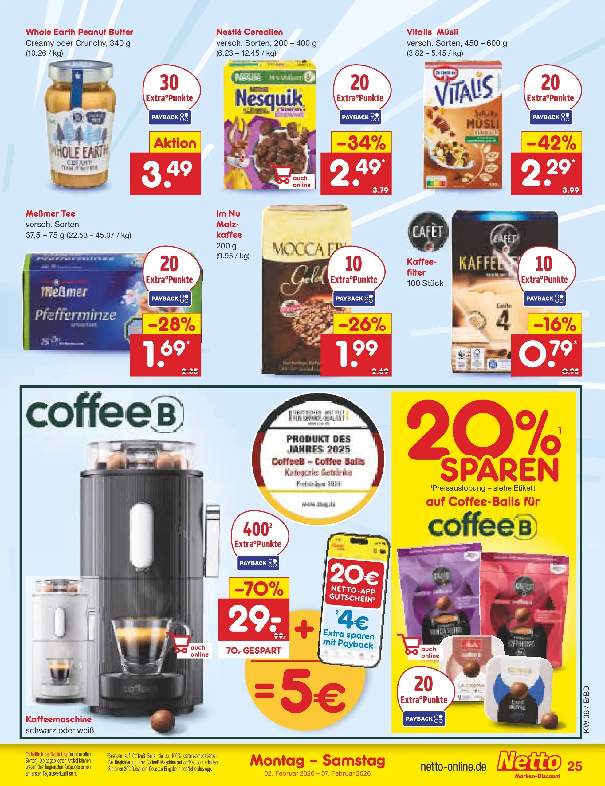 Netto Marken-Discount prospekt Jena-Lobeda	 (ab 02.02.2026) » Angebote | Seite: 33 | Produkte: Kaffeemaschine, Nesquik, Butter, Kaffee