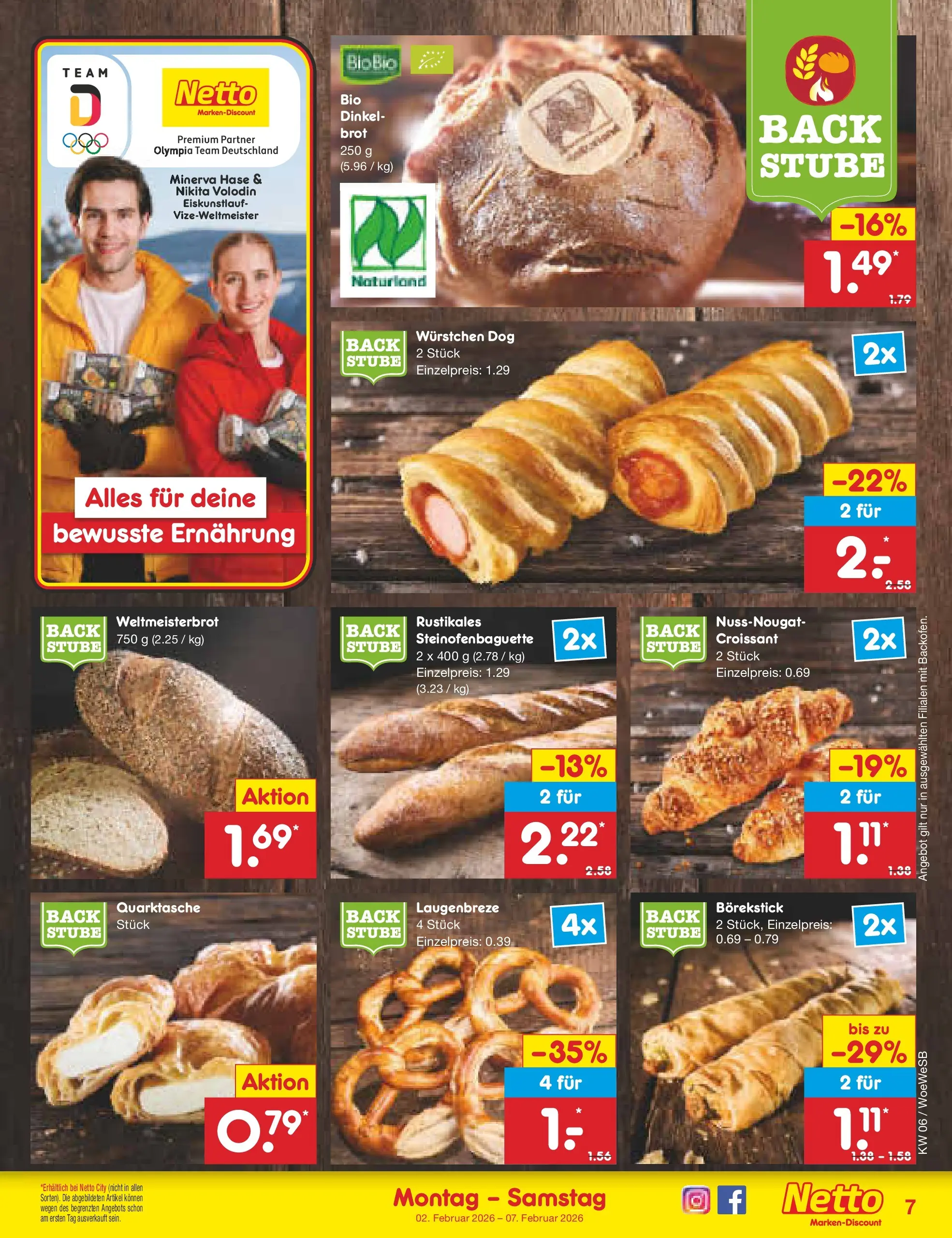 Netto Marken-Discount prospekt Katzweiler	 (ab 01.02.2026) » Angebote | Seite: 7 | Produkte: Croissant, Brot