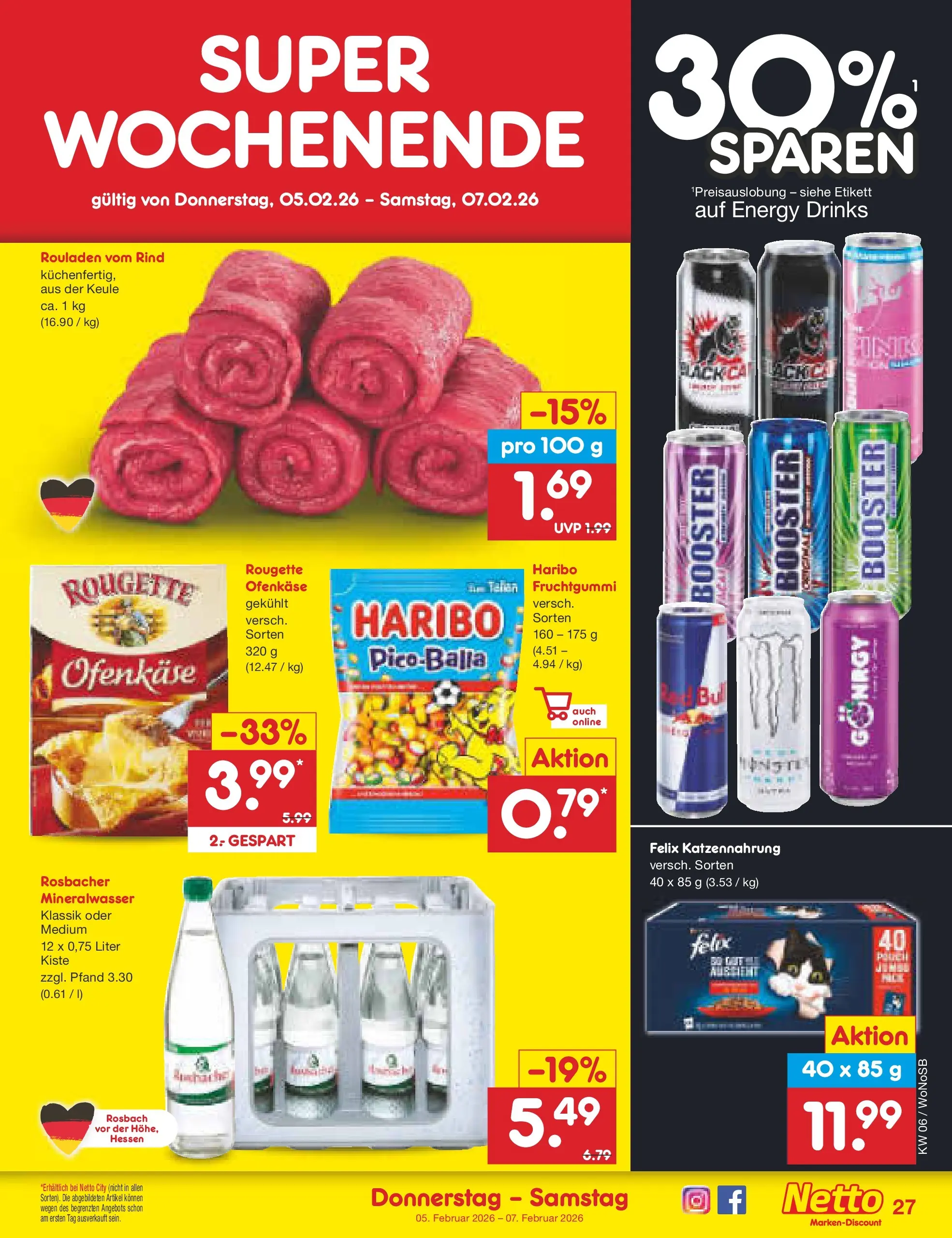 Netto Marken-Discount prospekt Lahnau	 (ab 02.02.2026) » Angebote | Seite: 39 | Produkte: Haribo, Energy, Mineralwasser