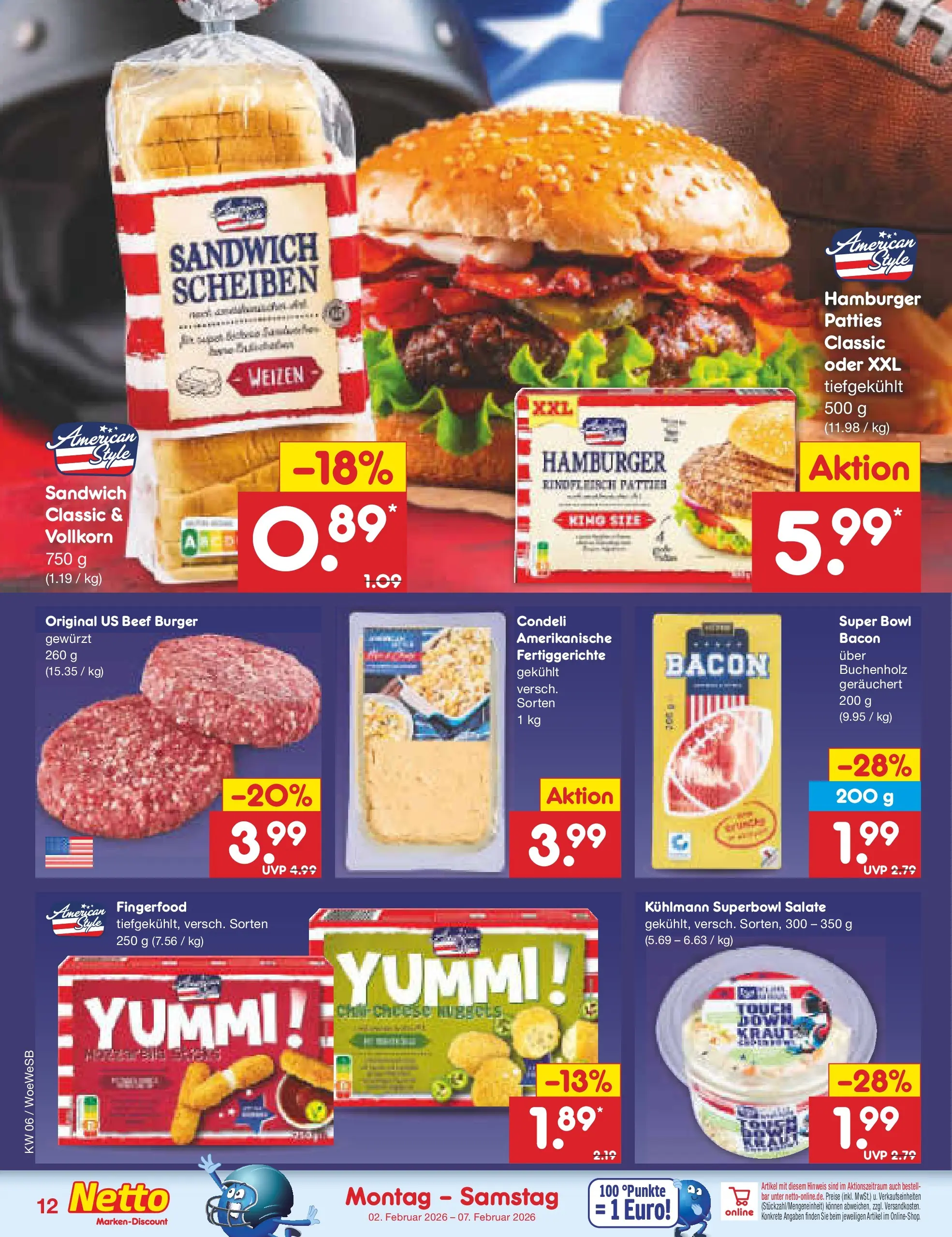 Netto Marken-Discount prospekt Katzweiler	 (ab 01.02.2026) » Angebote | Seite: 12 | Produkte: Burger, Fertiggerichte, Kraut