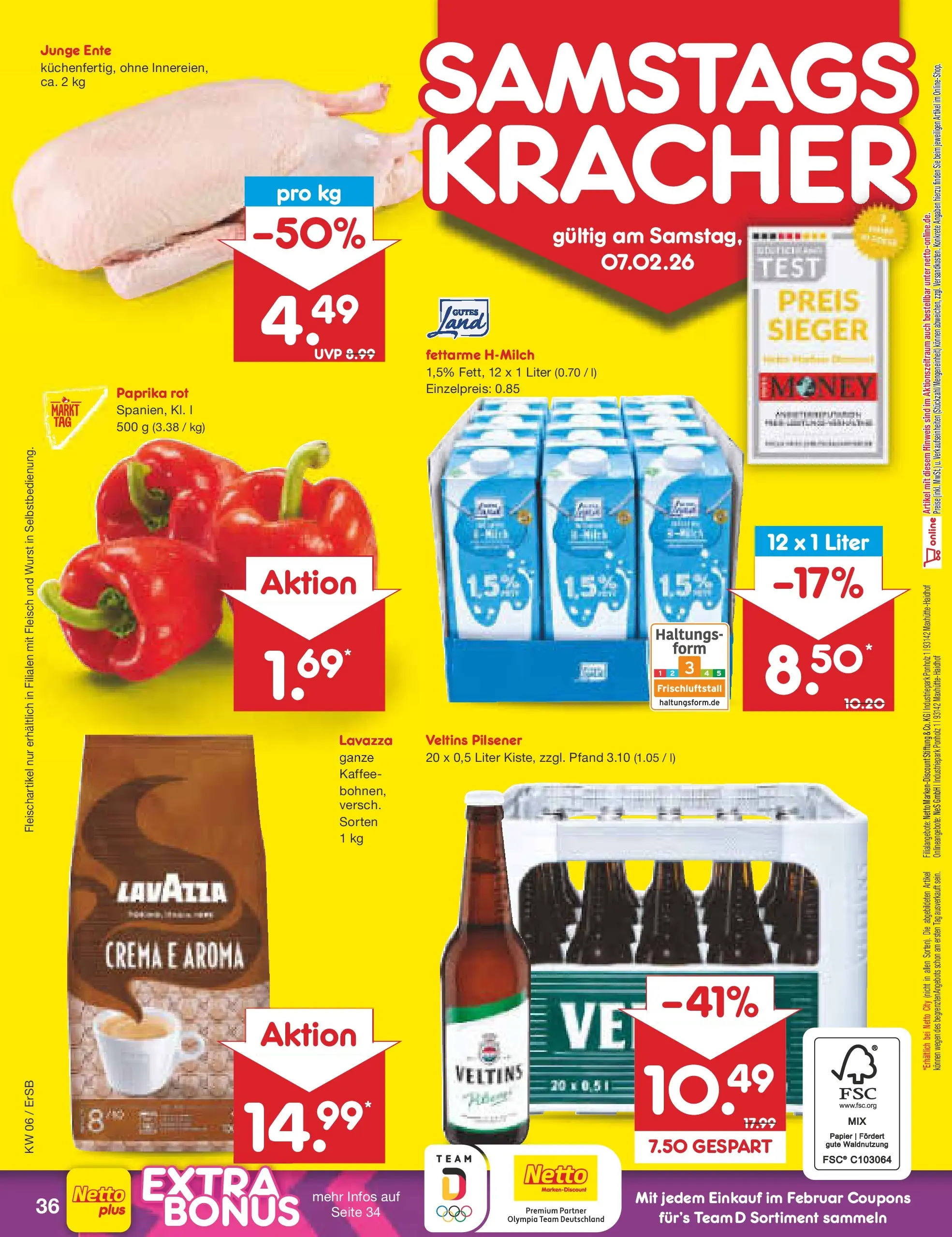 Netto Marken-Discount prospekt Naumburg	 (ab 02.02.2026) » Angebote | Seite: 52 | Produkte: Lavazza, Kaffee, Paprika, Fleisch