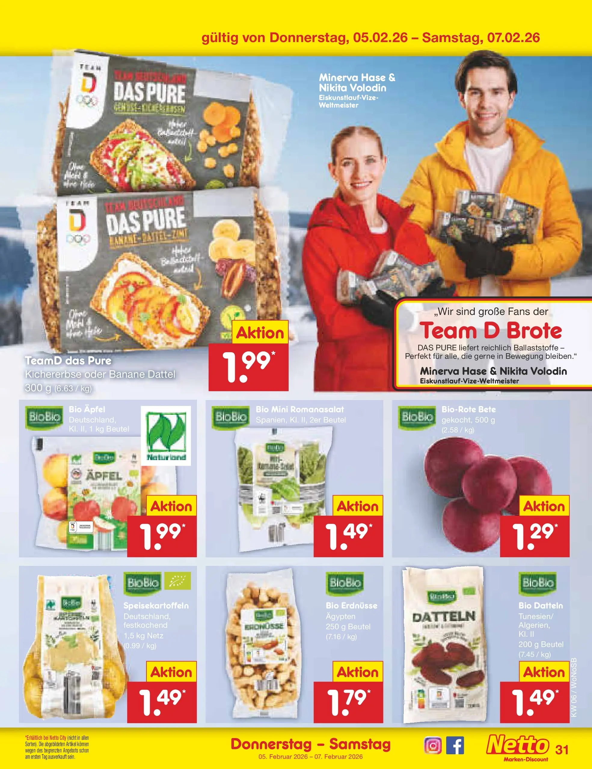 Netto Marken-Discount prospekt Lahnau	 (ab 02.02.2026) » Angebote | Seite: 43 | Produkte: Erdnüsse, Äpfel, Dattel