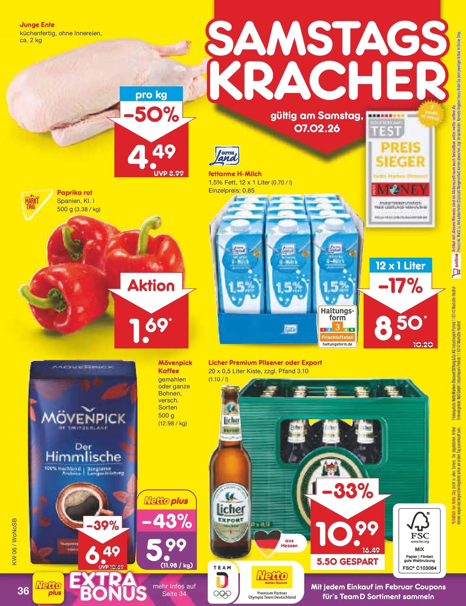 Netto Marken-Discount prospekt Lahnau	 (ab 02.02.2026) » Angebote | Seite: 48 | Produkte: Kaffee, Paprika rot, Paprika, Ente