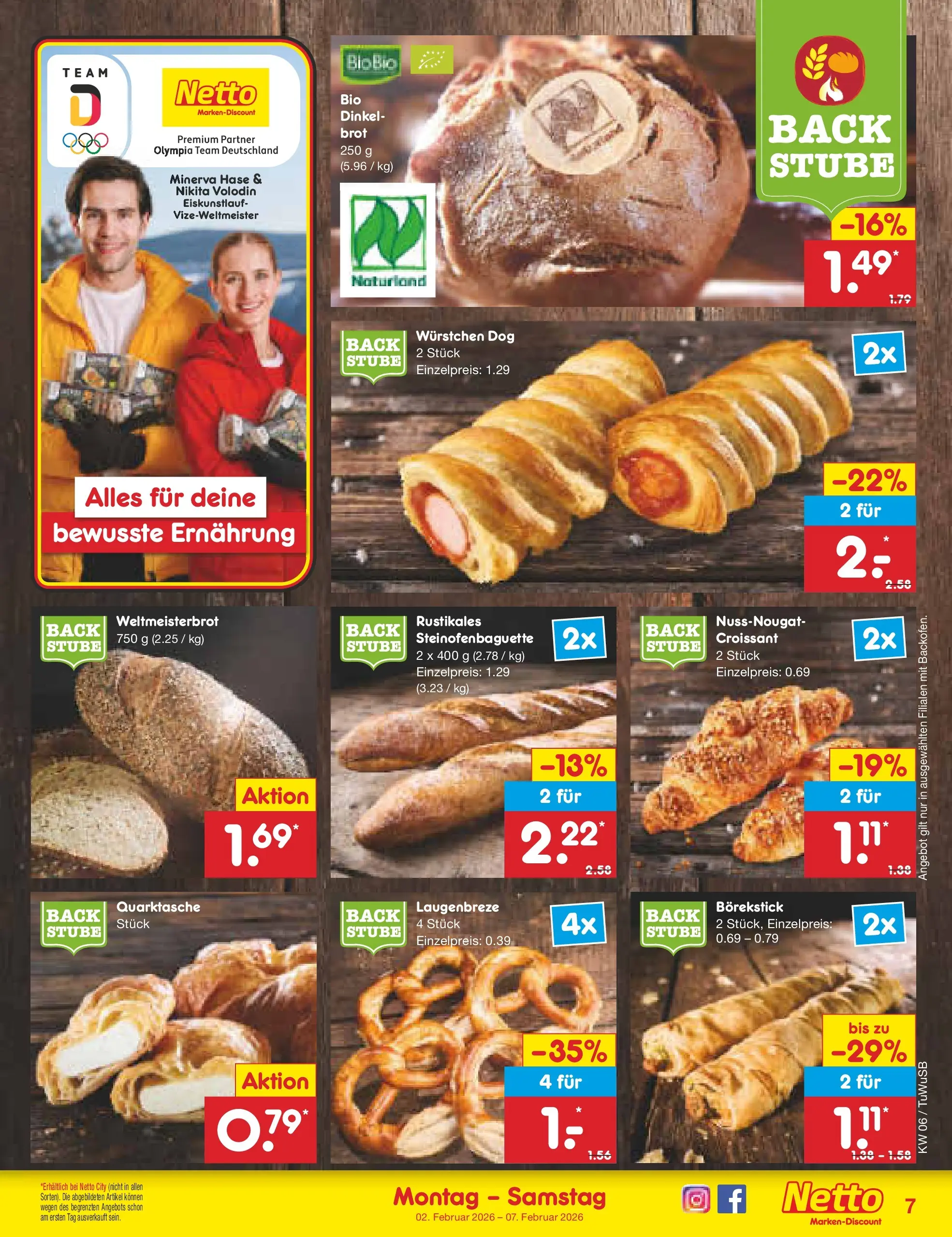 Netto Marken-Discount prospekt Calw-Stammheim	 (ab 01.02.2026) » Angebote | Seite: 7 | Produkte: Croissant, Brot