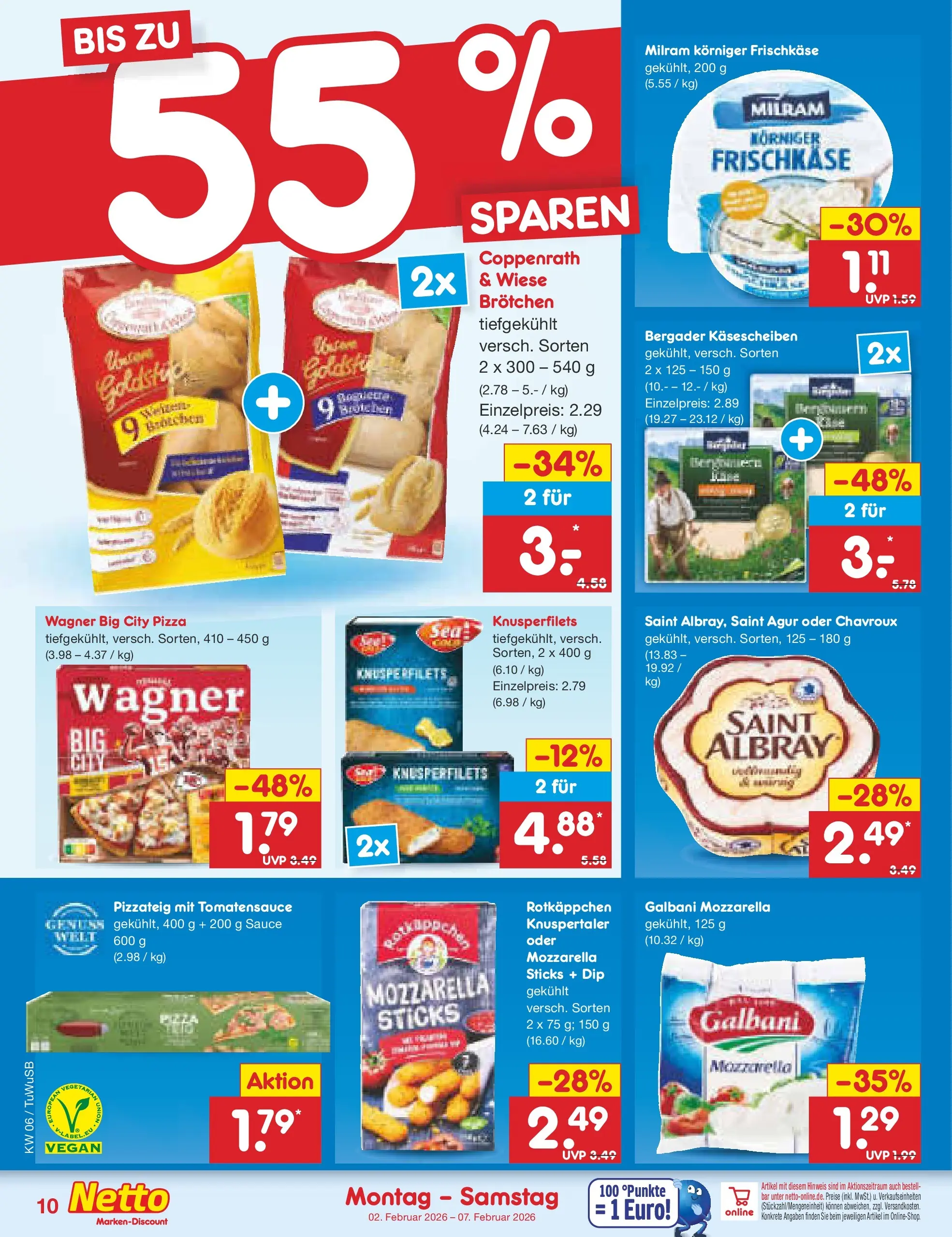 Netto Marken-Discount prospekt Calw-Stammheim	 (ab 01.02.2026) » Angebote | Seite: 10 | Produkte: Mozzarella, Rotkäppchen, Pizza, Frischkase