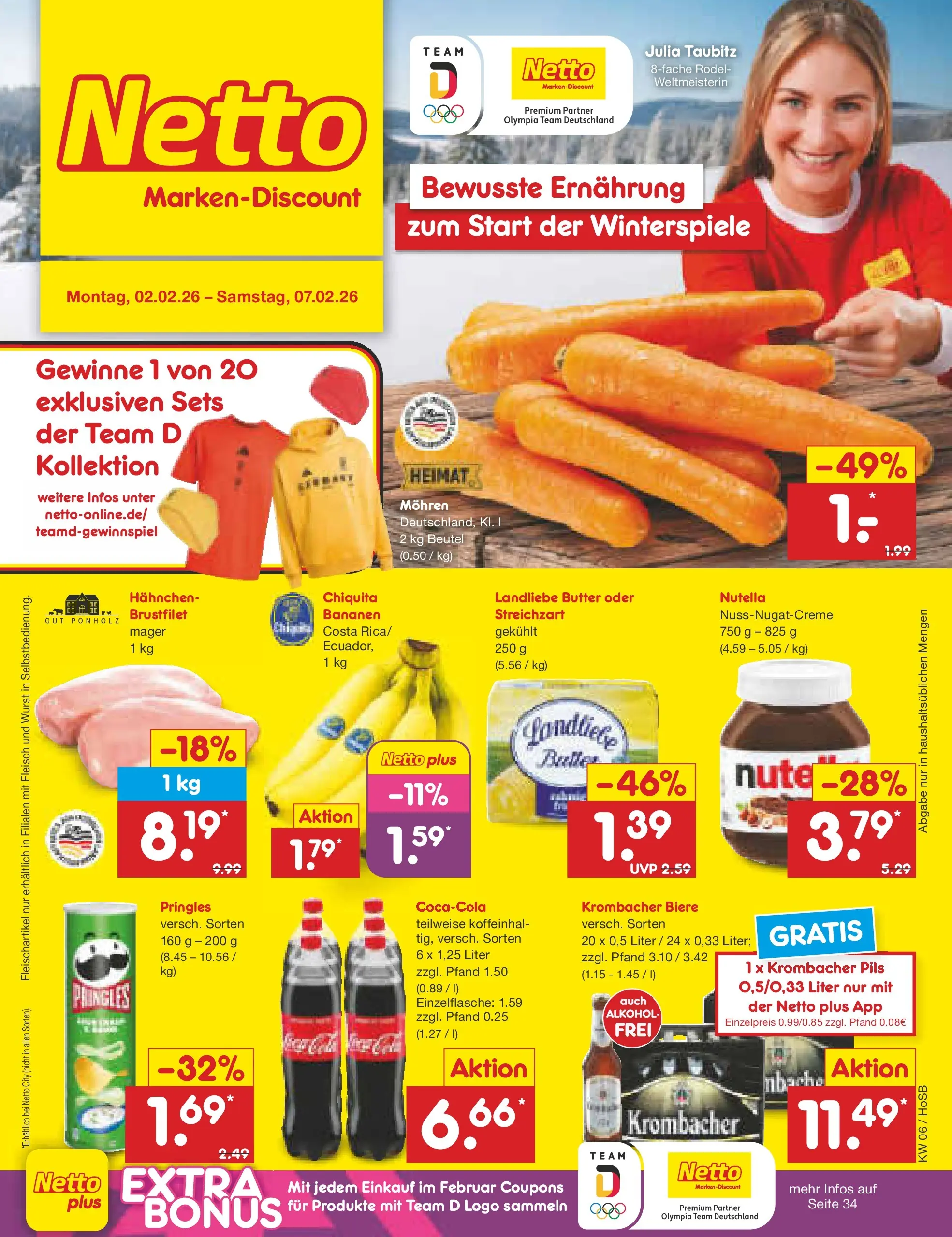 Netto Marken-Discount prospekt Hannover	 (ab 01.02.2026) » Angebote | Seite: 1 | Produkte: Mohren, Nutella, Wurst, Fleisch