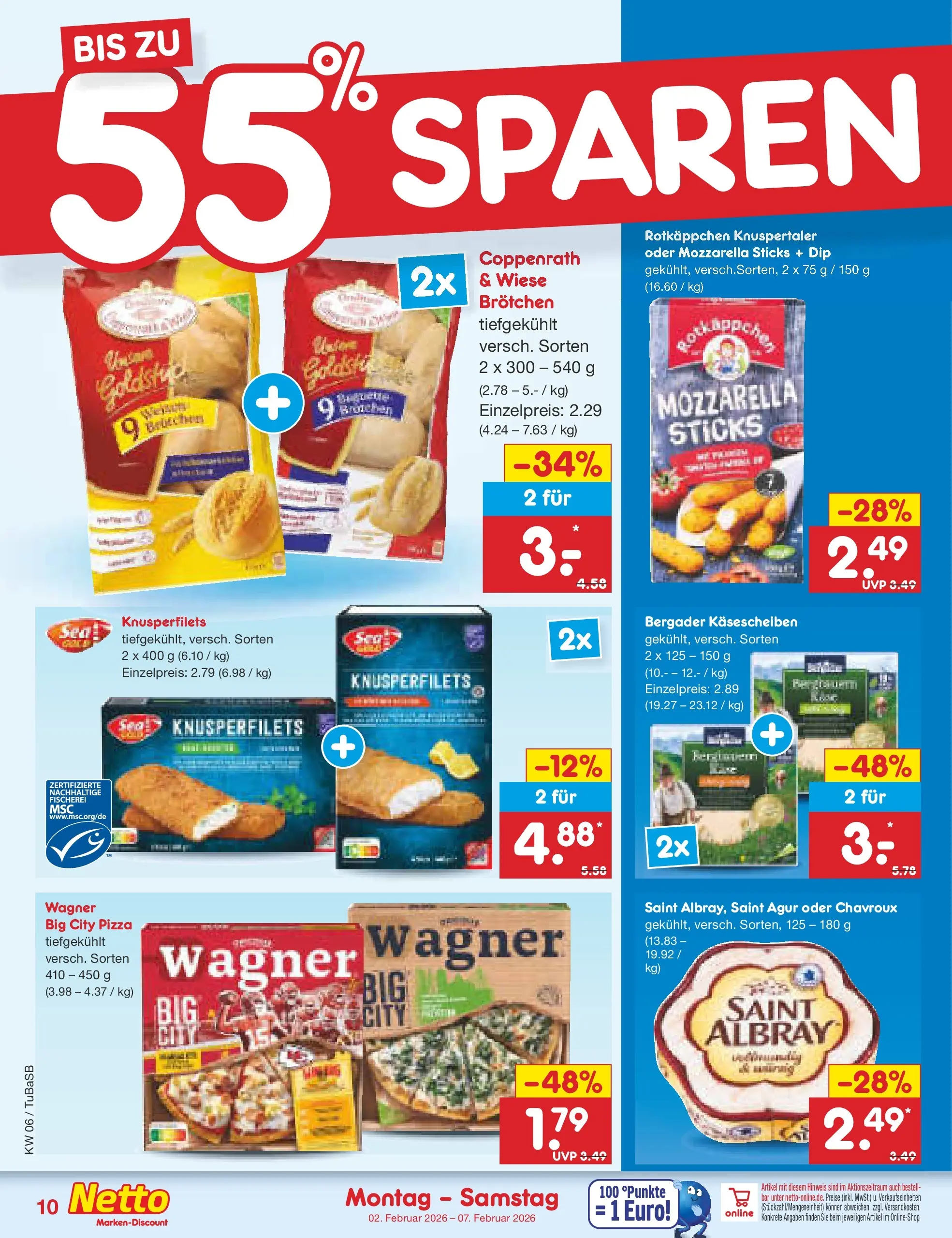 Netto Marken-Discount prospekt Lahr-Langenwinkel	 (ab 01.02.2026) » Angebote | Seite: 10 | Produkte: Mozzarella, Rotkäppchen, Pizza