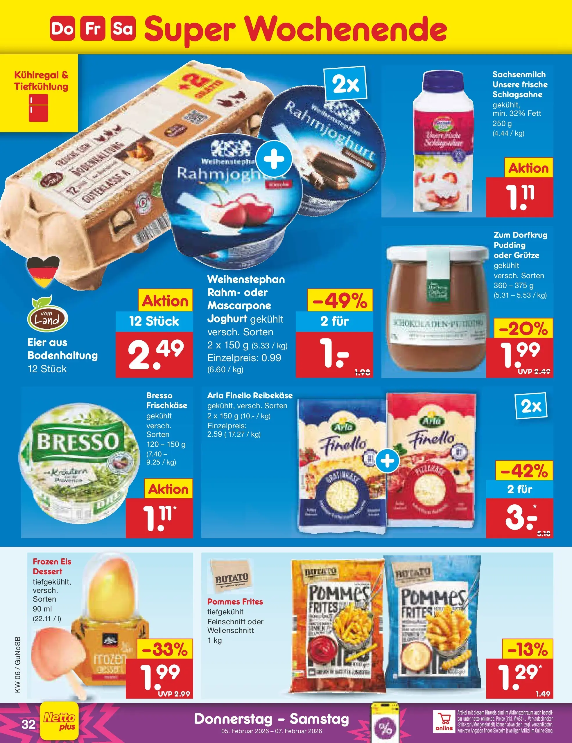 Netto Marken-Discount prospekt Machern	 (ab 02.02.2026) » Angebote | Seite: 44 | Produkte: Mascarpone, Joghurt, Eier, Pommes