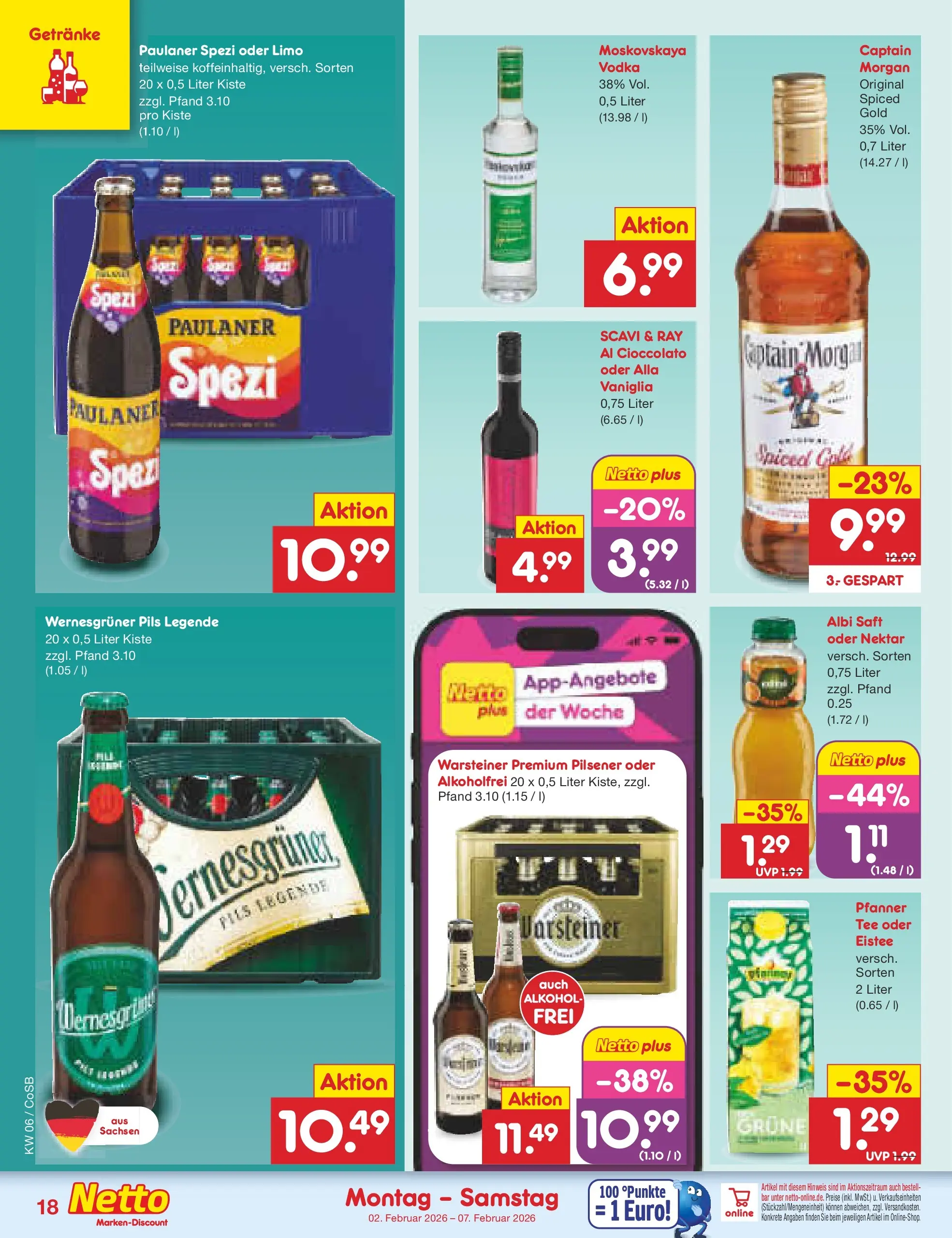 Netto Marken-Discount prospekt Bitterfeld-Wolfen	 (ab 01.02.2026) » Angebote | Seite: 20 | Produkte: Pils, Wernesgruner, Warsteiner, Tee
