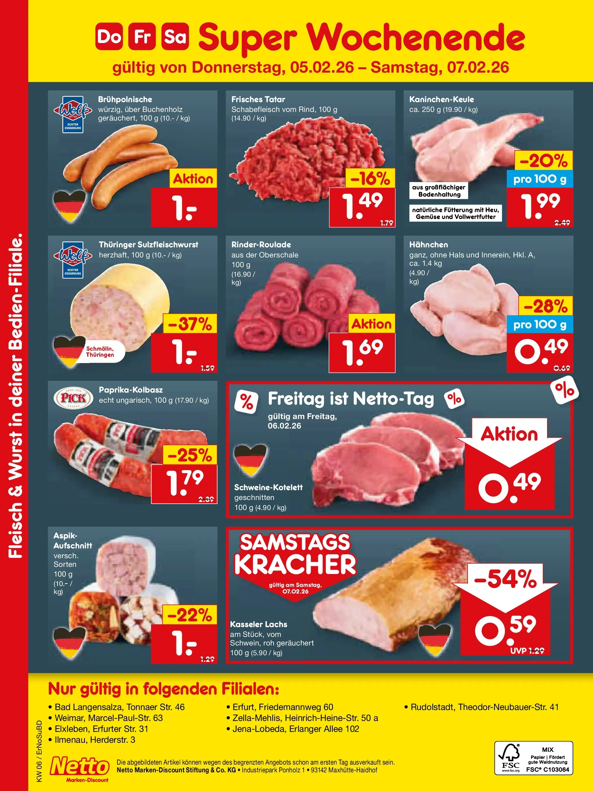 Netto Marken-Discount prospekt Naumburg	 (ab 02.02.2026) » Angebote | Seite: 11 | Produkte: Hahnchen, Bad, Gemüse, Wurst