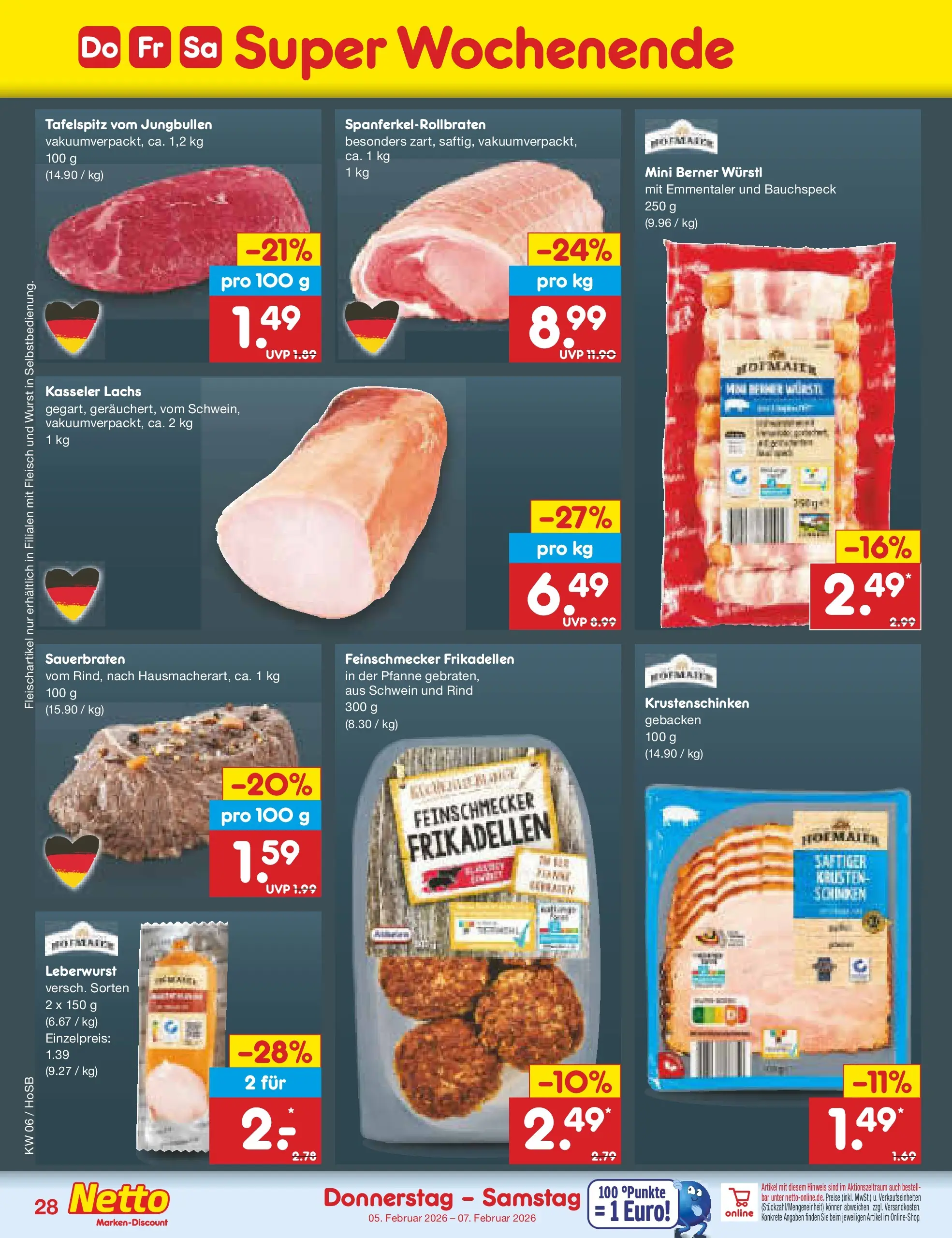 Netto Marken-Discount prospekt Hannover	 (ab 01.02.2026) » Angebote | Seite: 40 | Produkte: Tafelspitz, Würstl, Wurst, Schinken