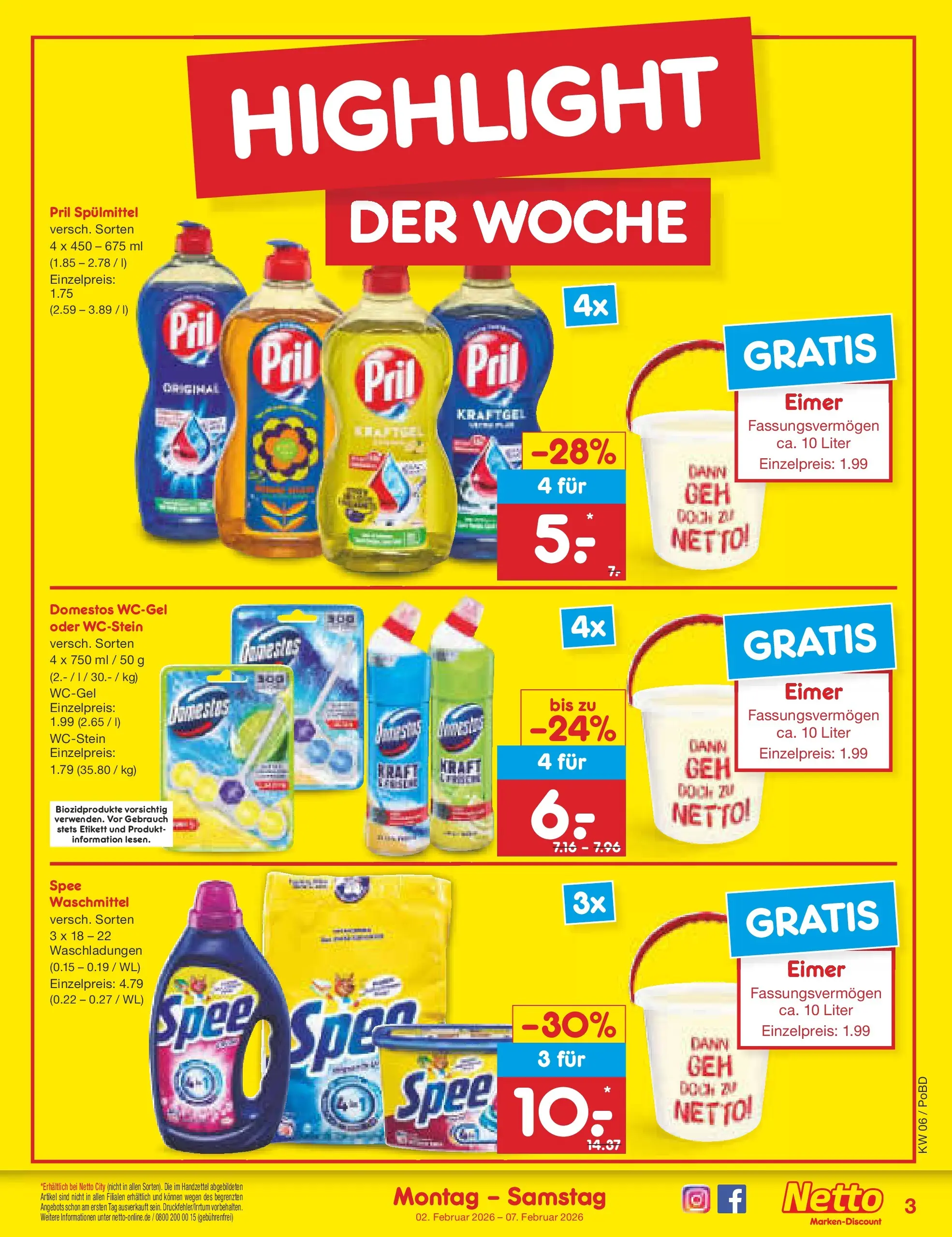 Netto Marken-Discount prospekt Selb	 (ab 01.02.2026) » Angebote | Seite: 3 | Produkte: Spee, Waschmittel, Pril