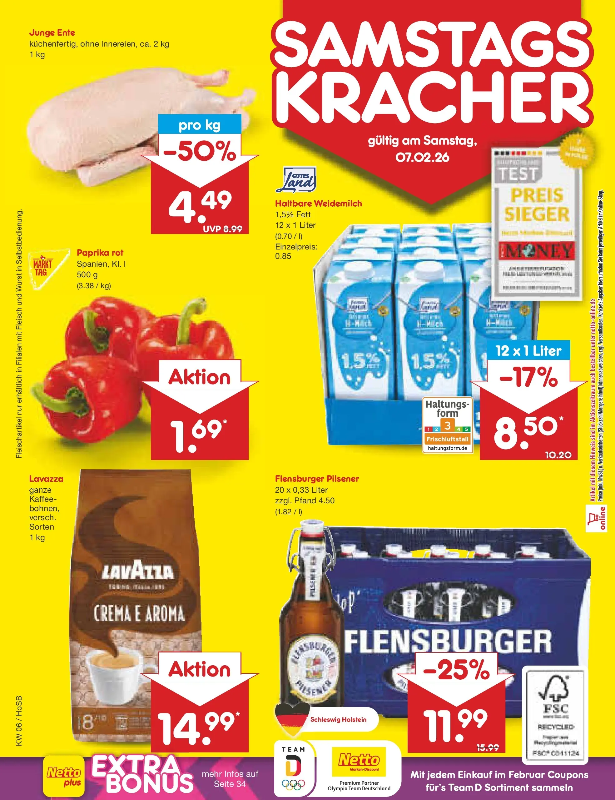 Netto Marken-Discount prospekt Hannover	 (ab 01.02.2026) » Angebote | Seite: 48 | Produkte: Paprika rot, Paprika, Wurst, Fleisch