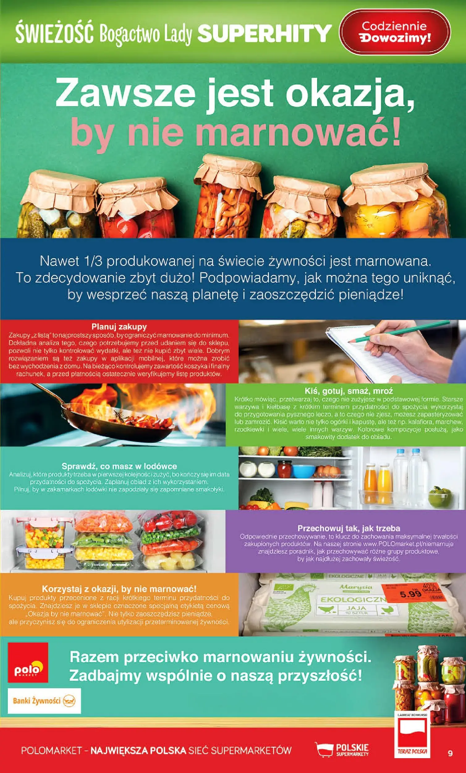 Nowa POLOmarket gazetka od jutra 28.01.2026 (PDF) | Strona: 9 | Produkty: Ogórki, Warzywa, Jaja