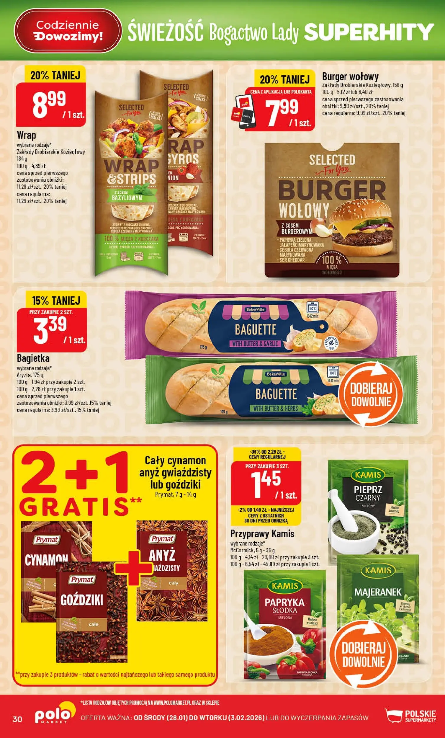 Nowa POLOmarket gazetka od jutra 28.01.2026 (PDF) | Strona: 30 | Produkty: Papryka, Anyż, Cheddar, Pieprz