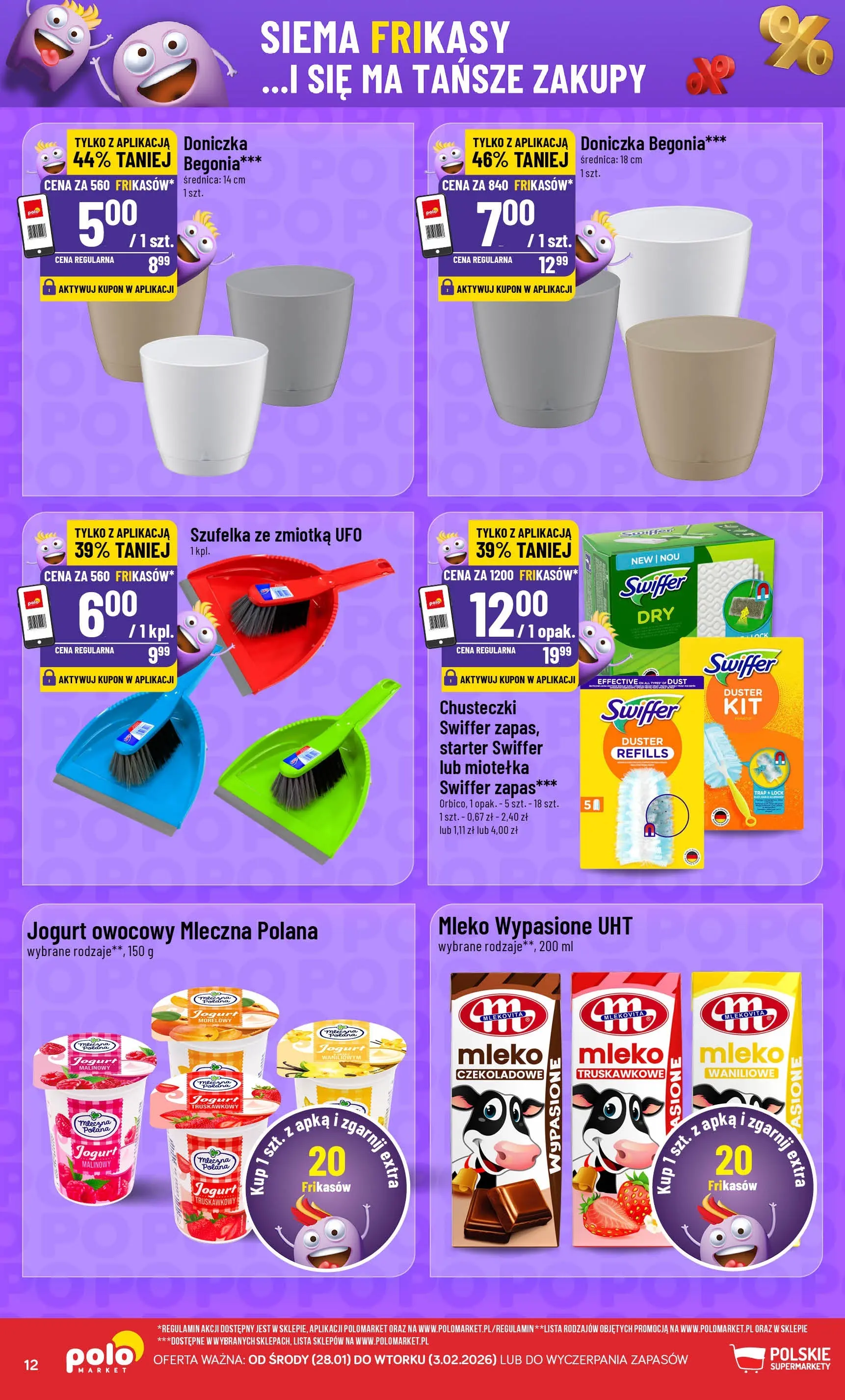 Nowa POLOmarket gazetka od jutra 28.01.2026 (PDF) | Strona: 12 | Produkty: Starter, Doniczka, Mleko, Jogurt